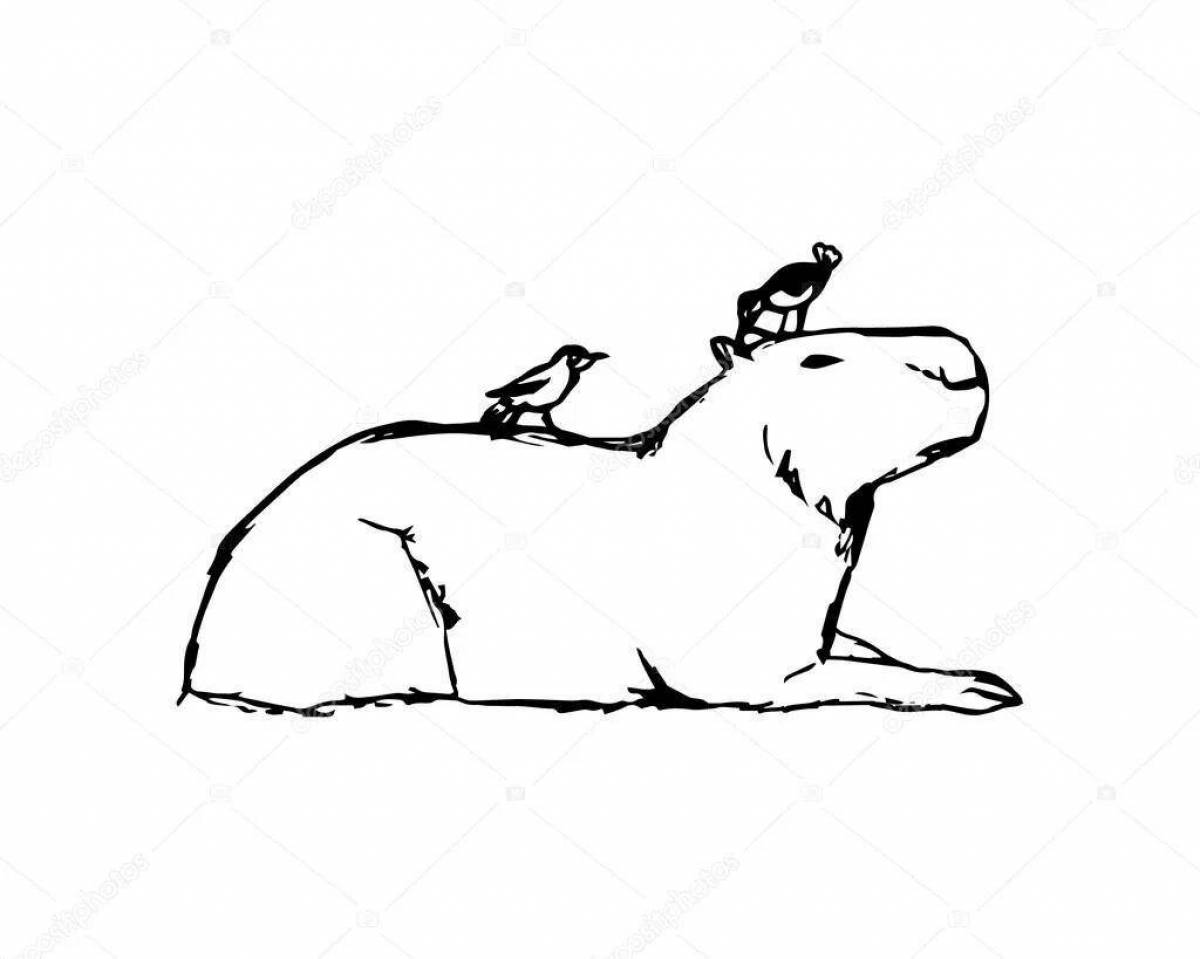 Fancy capybara coloring book for kids