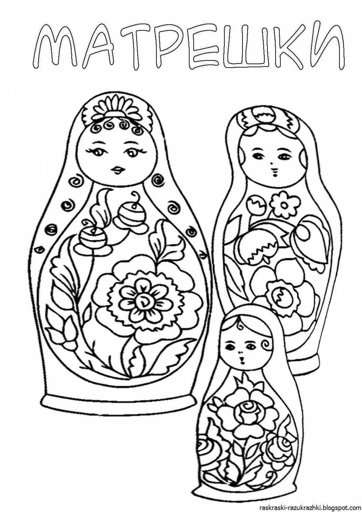 A fun coloring book of folk crafts for kids