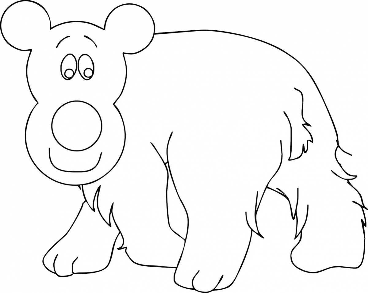 Веселая раскраска медведя для детей
