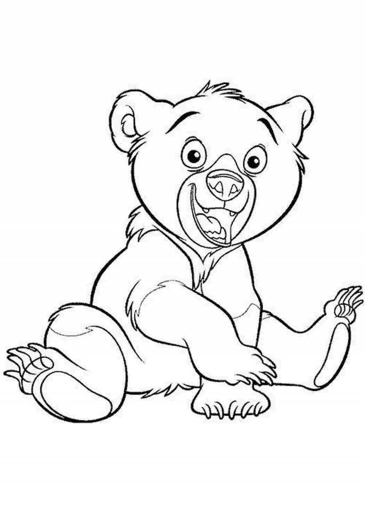 Раскраска живой медведь для детей