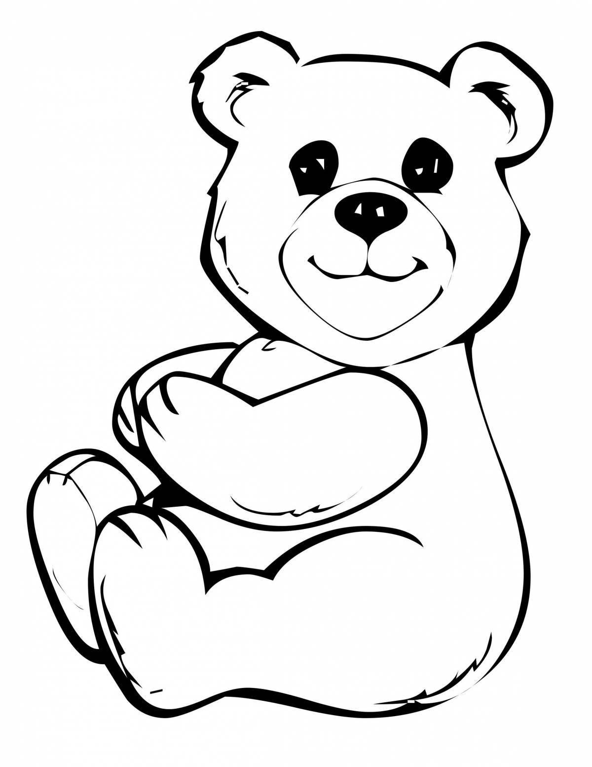 Раскраска великолепный медведь для детей