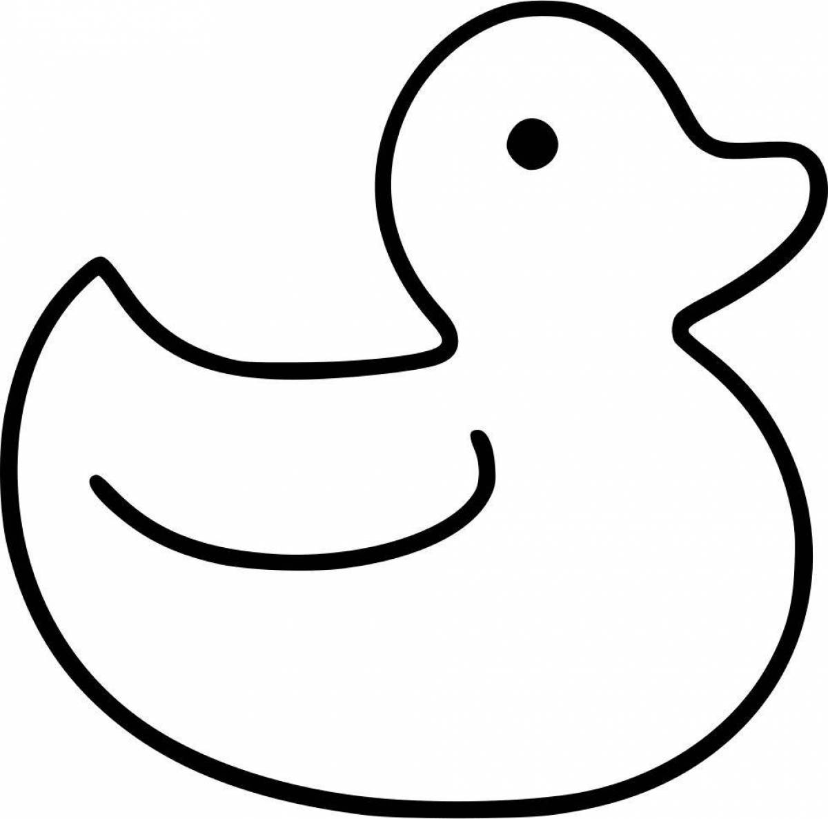 Радостная утка-раскраска для детей