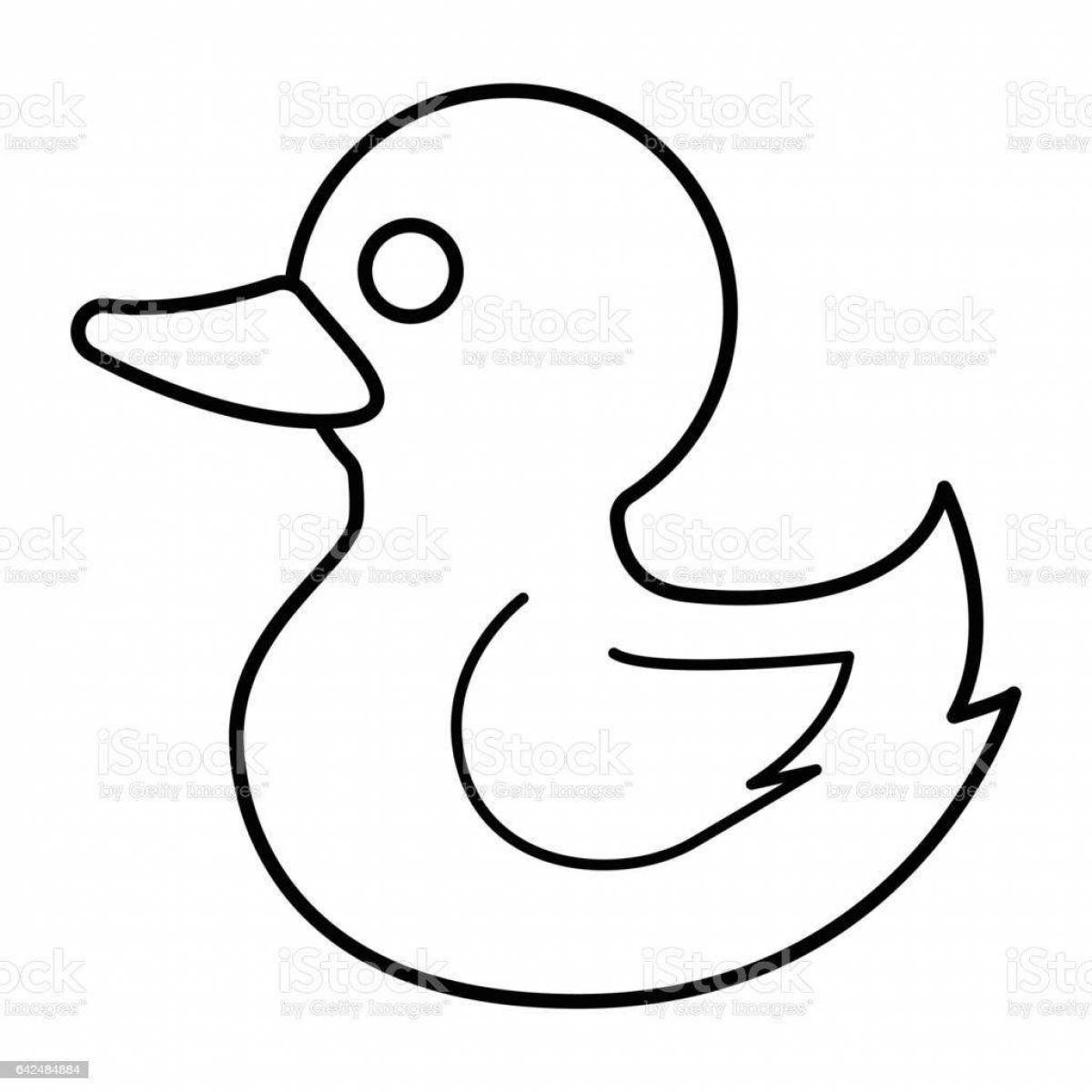 Fun coloring duck for kids