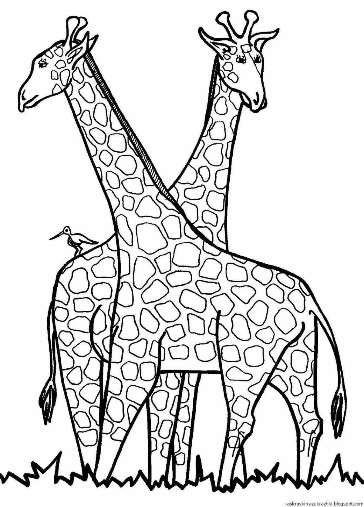 Игривый рисунок жирафа для детей