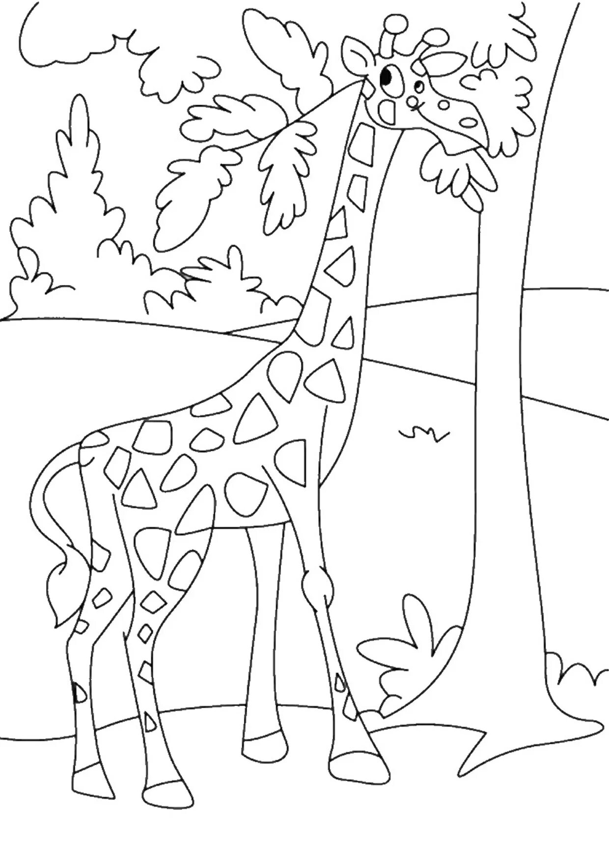 Симпатичный рисунок жирафа для детей