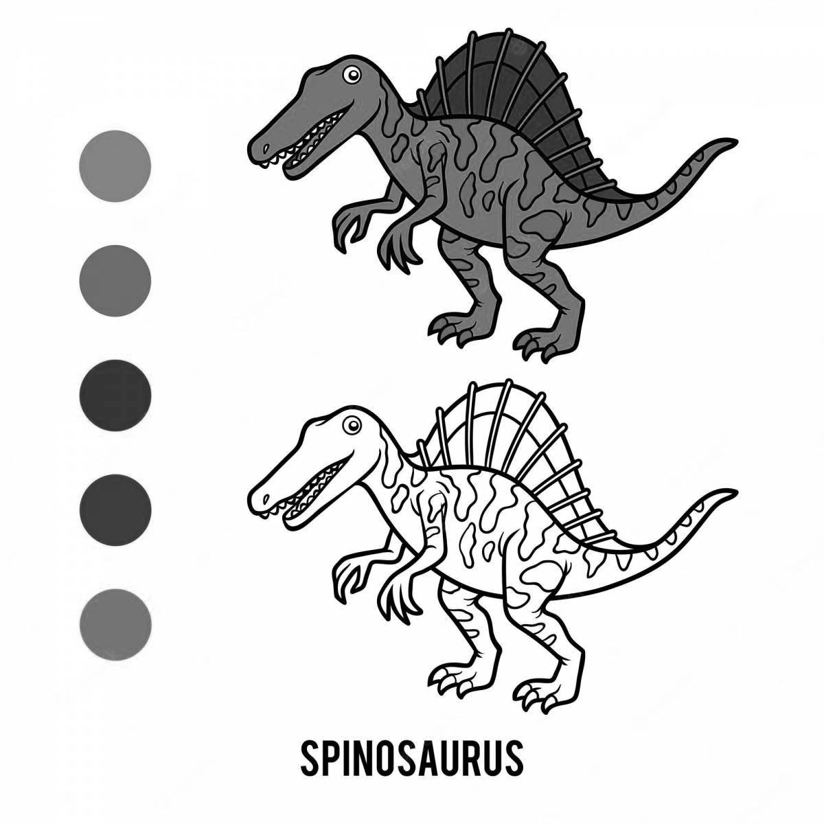 Joyful spinosaurus coloring book for kids