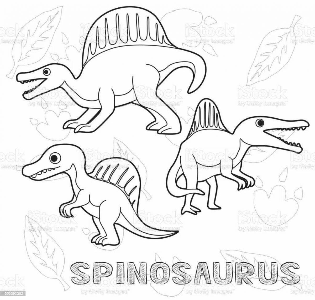 Playful spinosaurus coloring page for kids