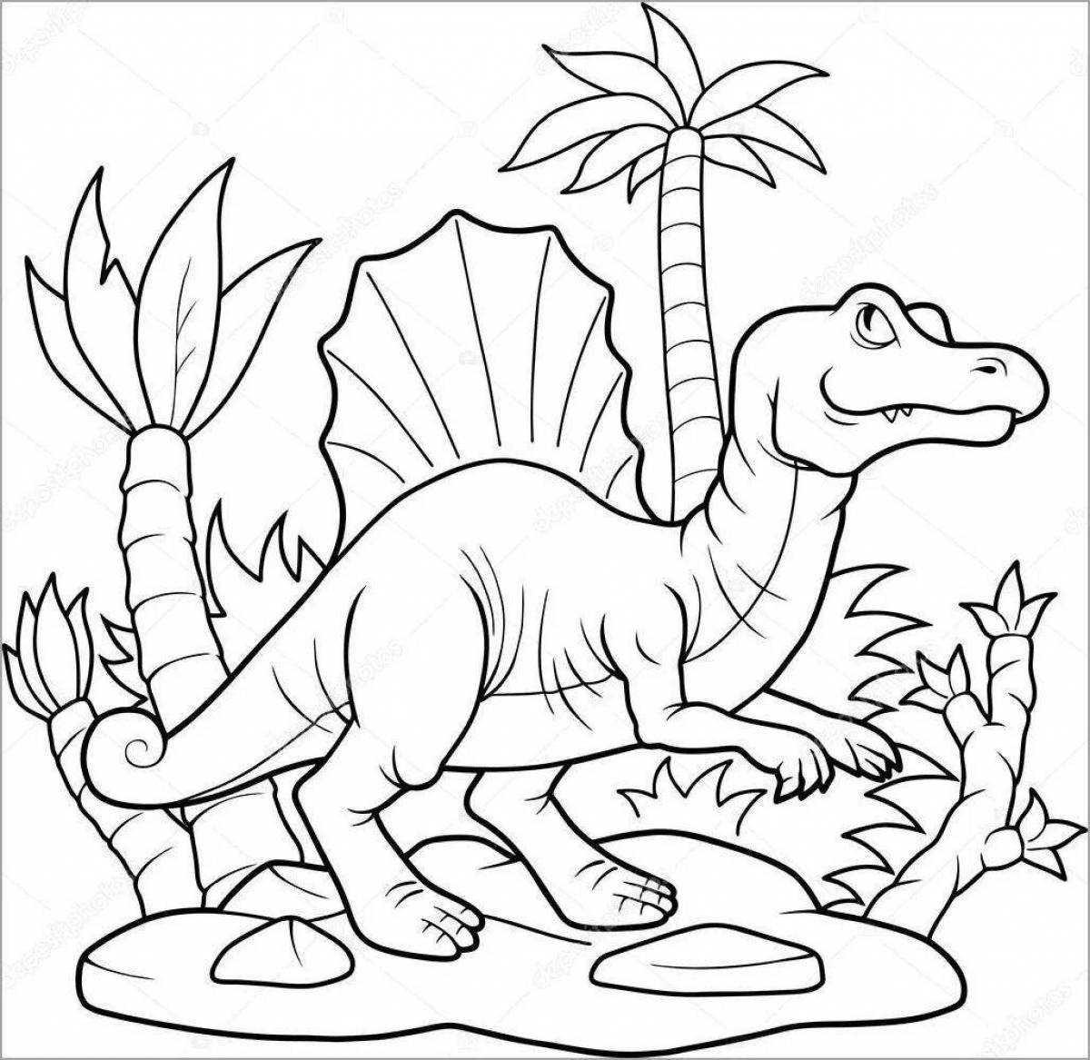 Великолепная раскраска спинозавр для детей