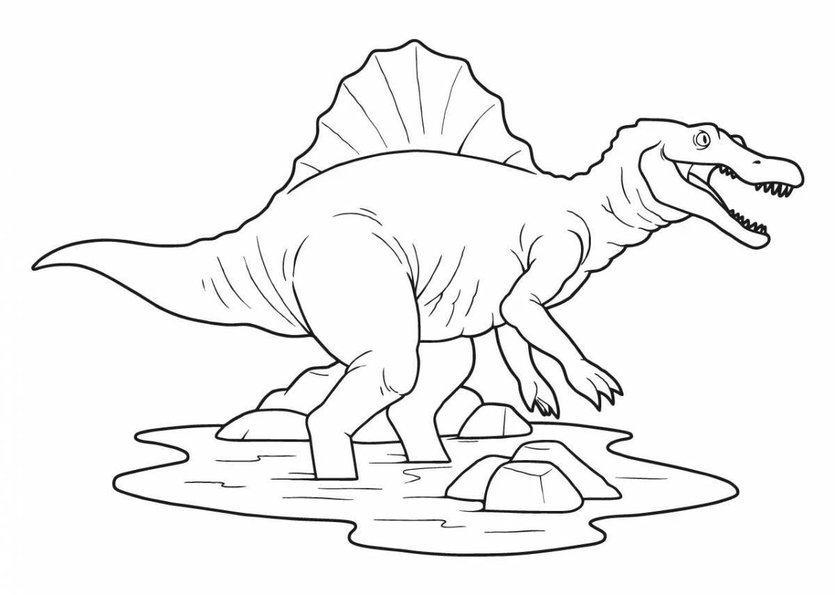 Cute spinosaurus coloring book for kids