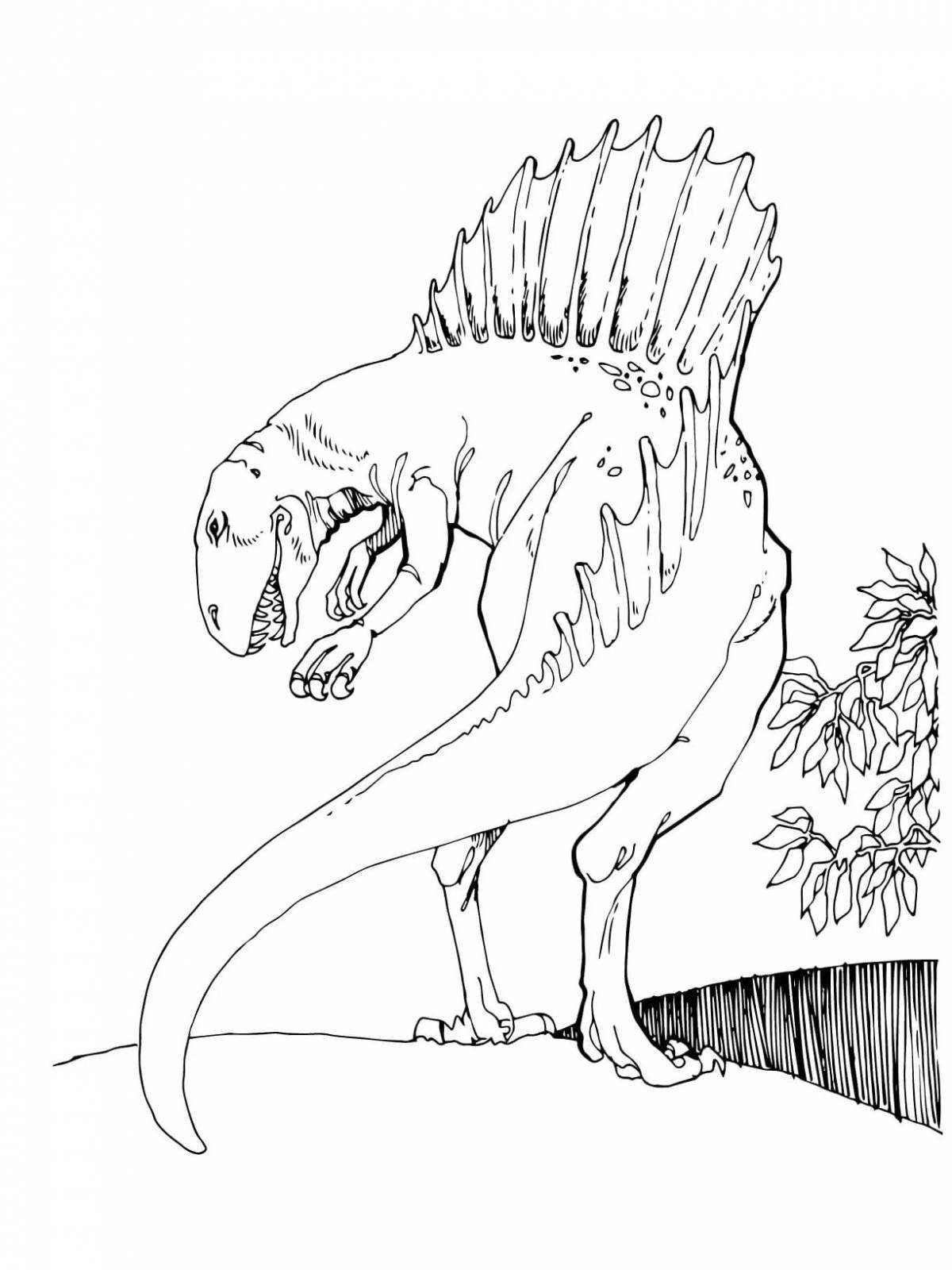 Adorable spinosaurus coloring book for kids