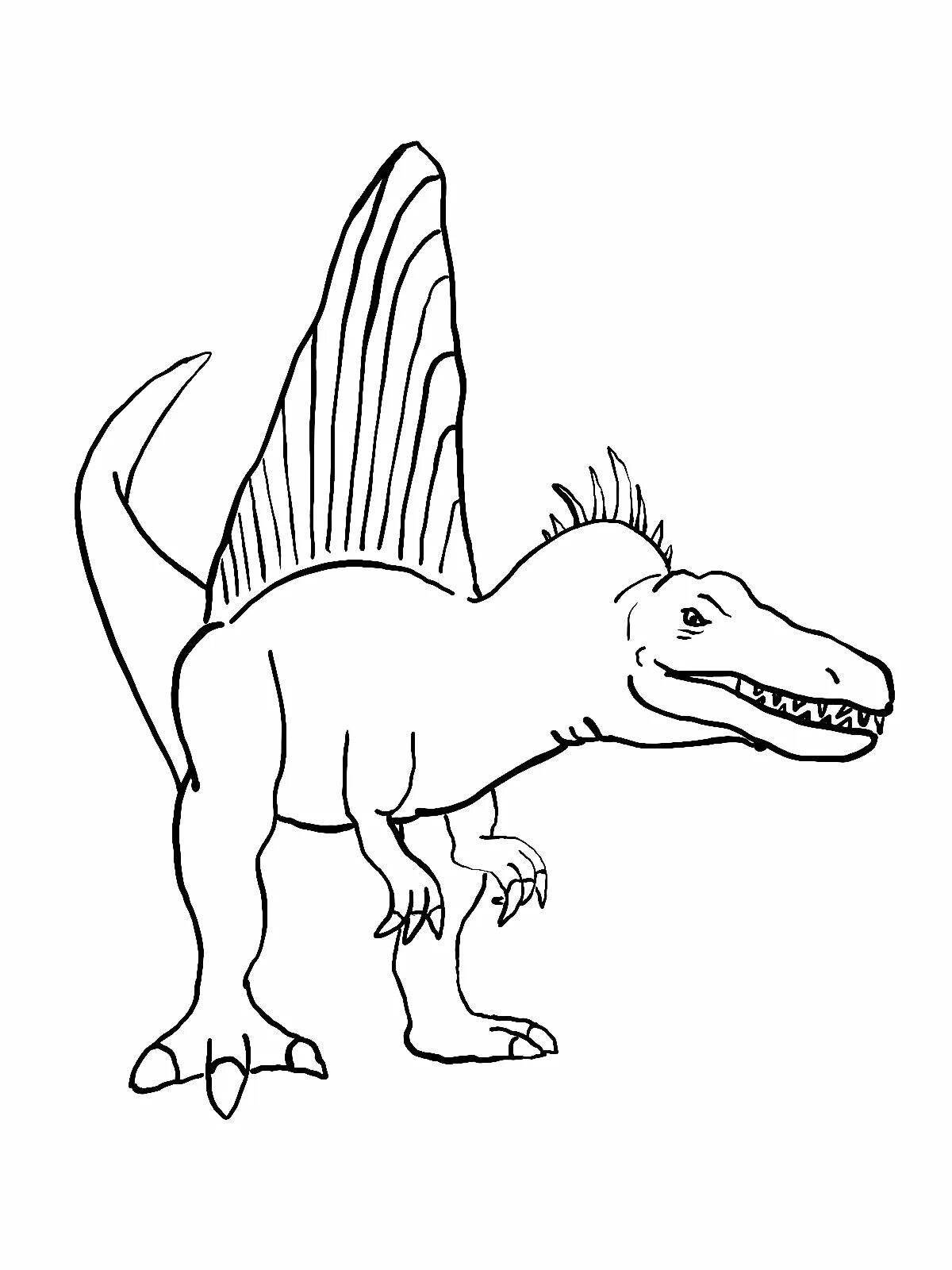 Colorful spinosaurus coloring page for kids