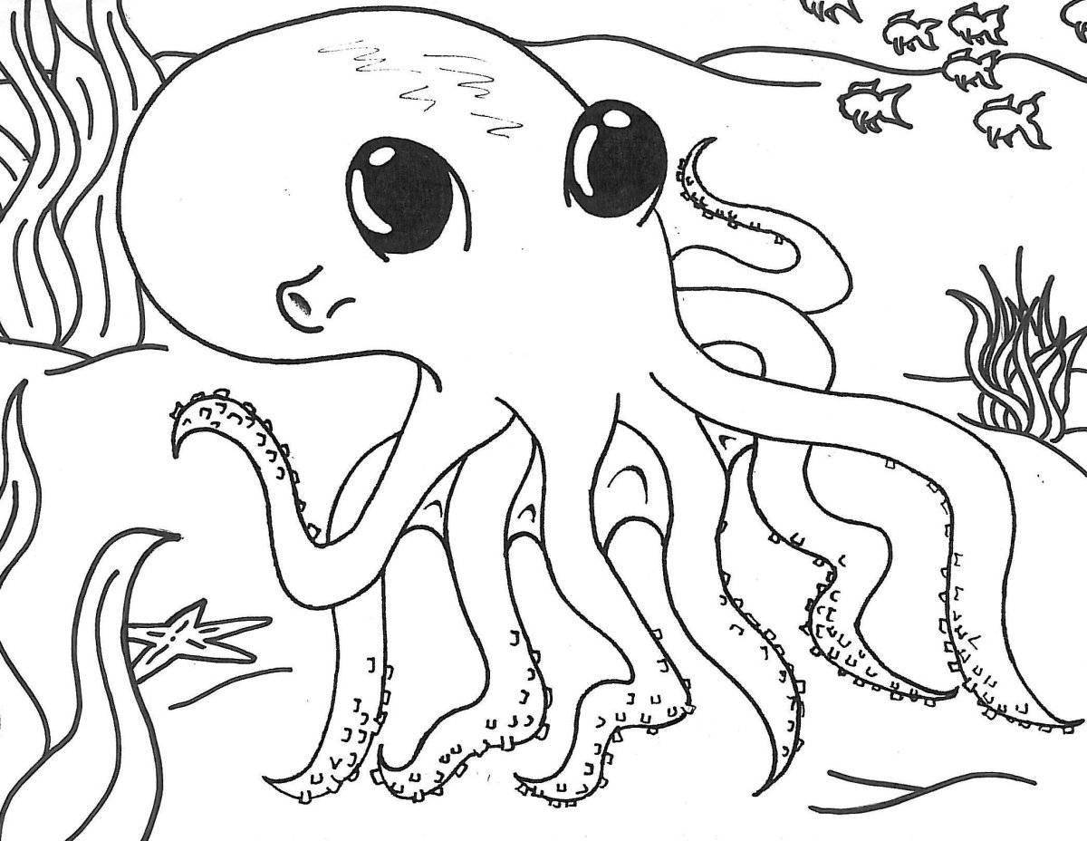 A fun squid coloring game