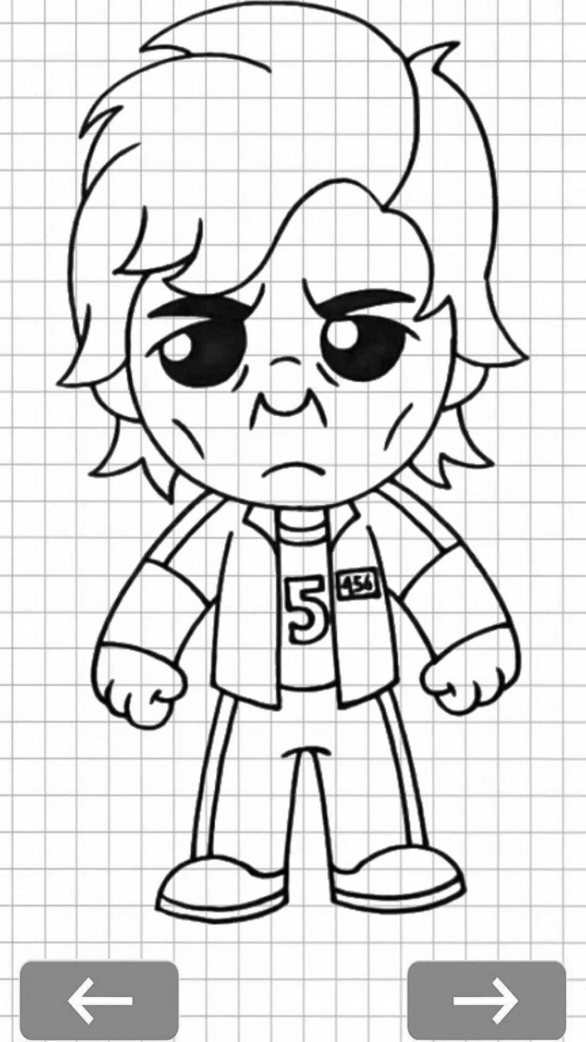 Stimulating squid coloring game for kids