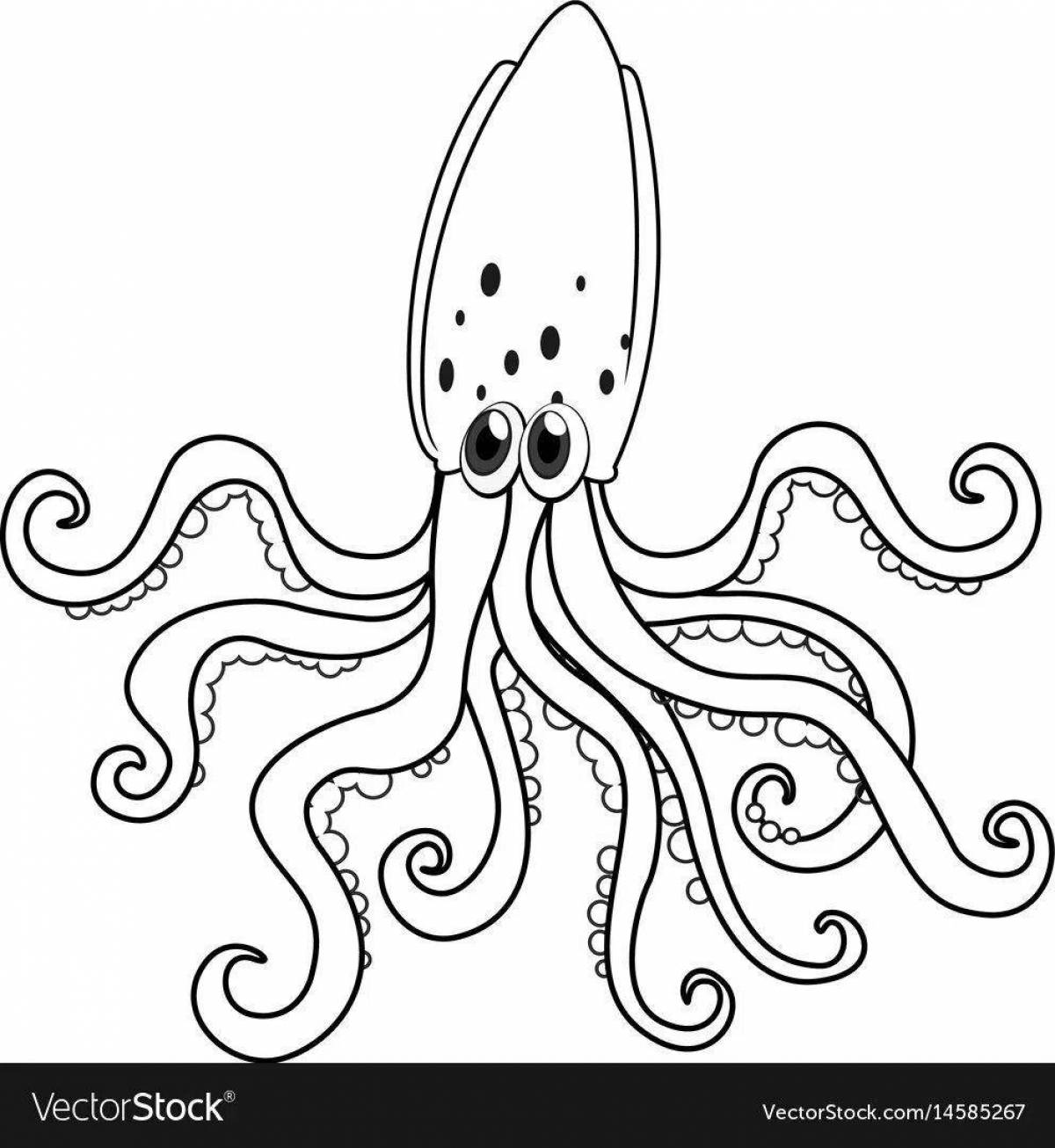 A fun squid coloring game for kids