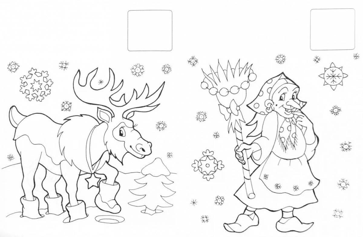 Beautiful winter coloring book for kids