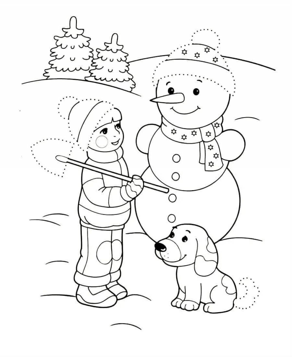 Winter coloring book grand winter for juniors