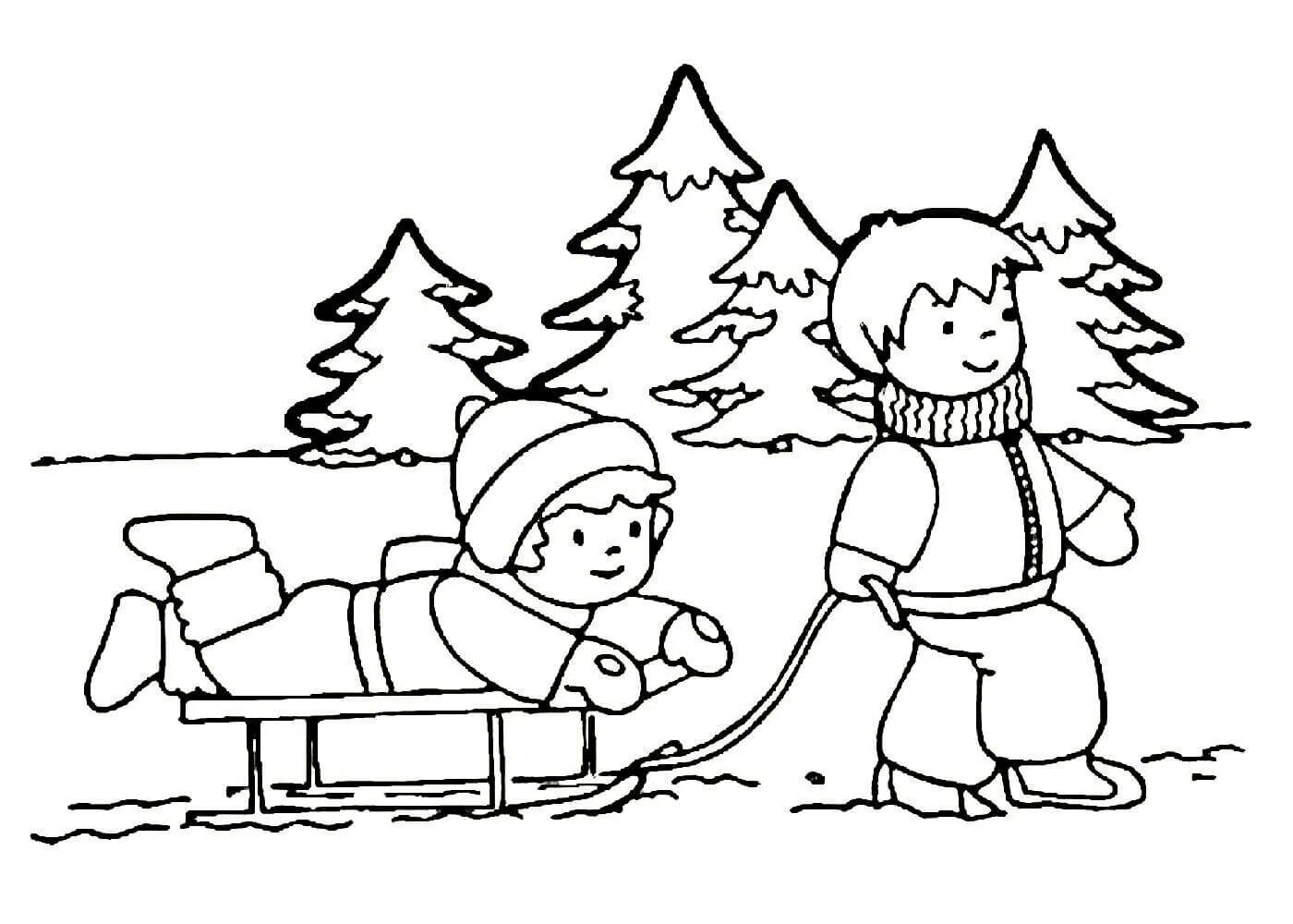 Glamorous winter coloring book for kids