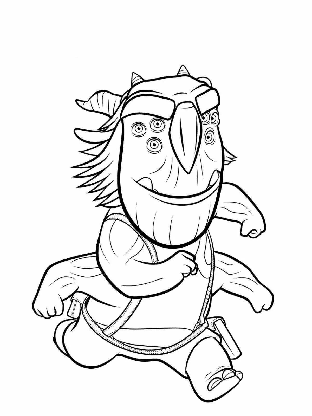 Playful gujutsu characters coloring page for kids