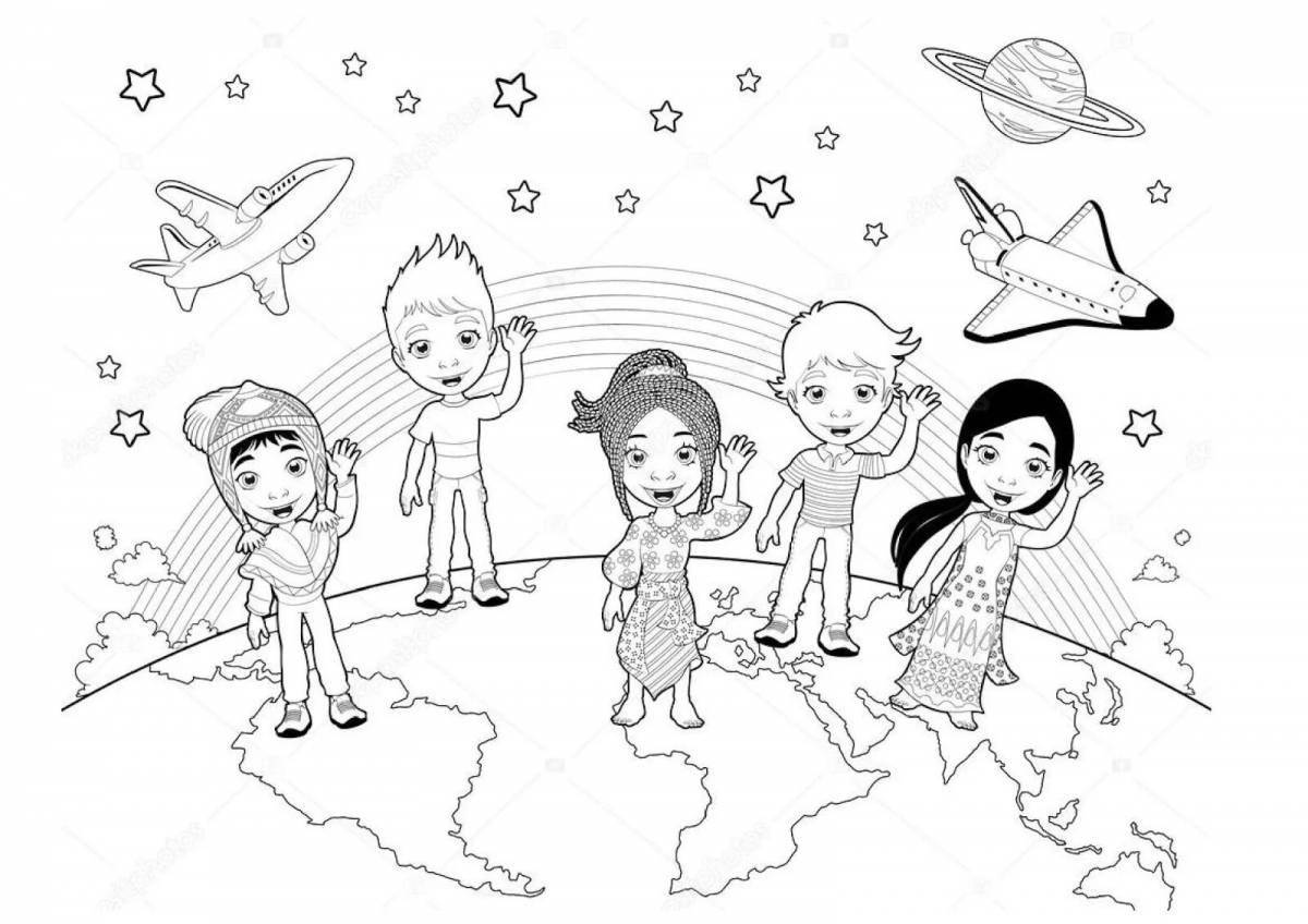 Светящаяся раскраска «мир без войны» для детей