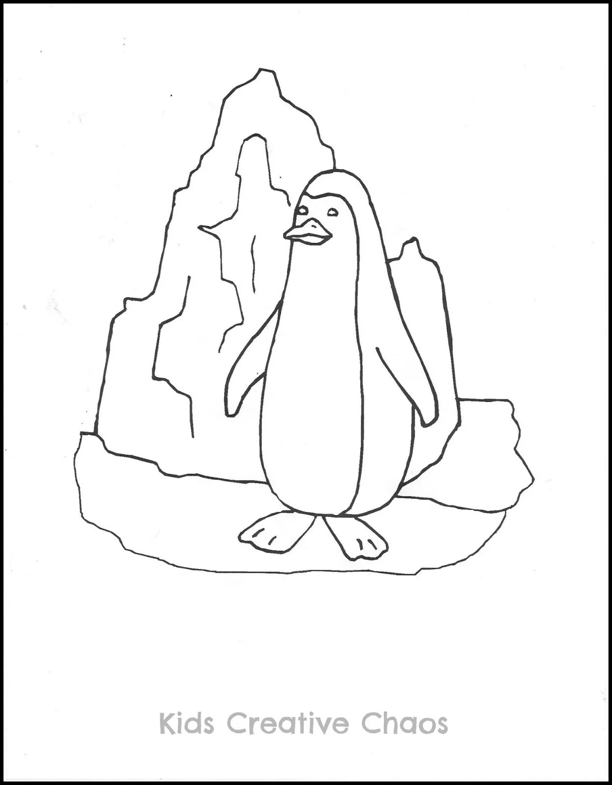 Awesome penguin on an ice floe coloring pages for kids
