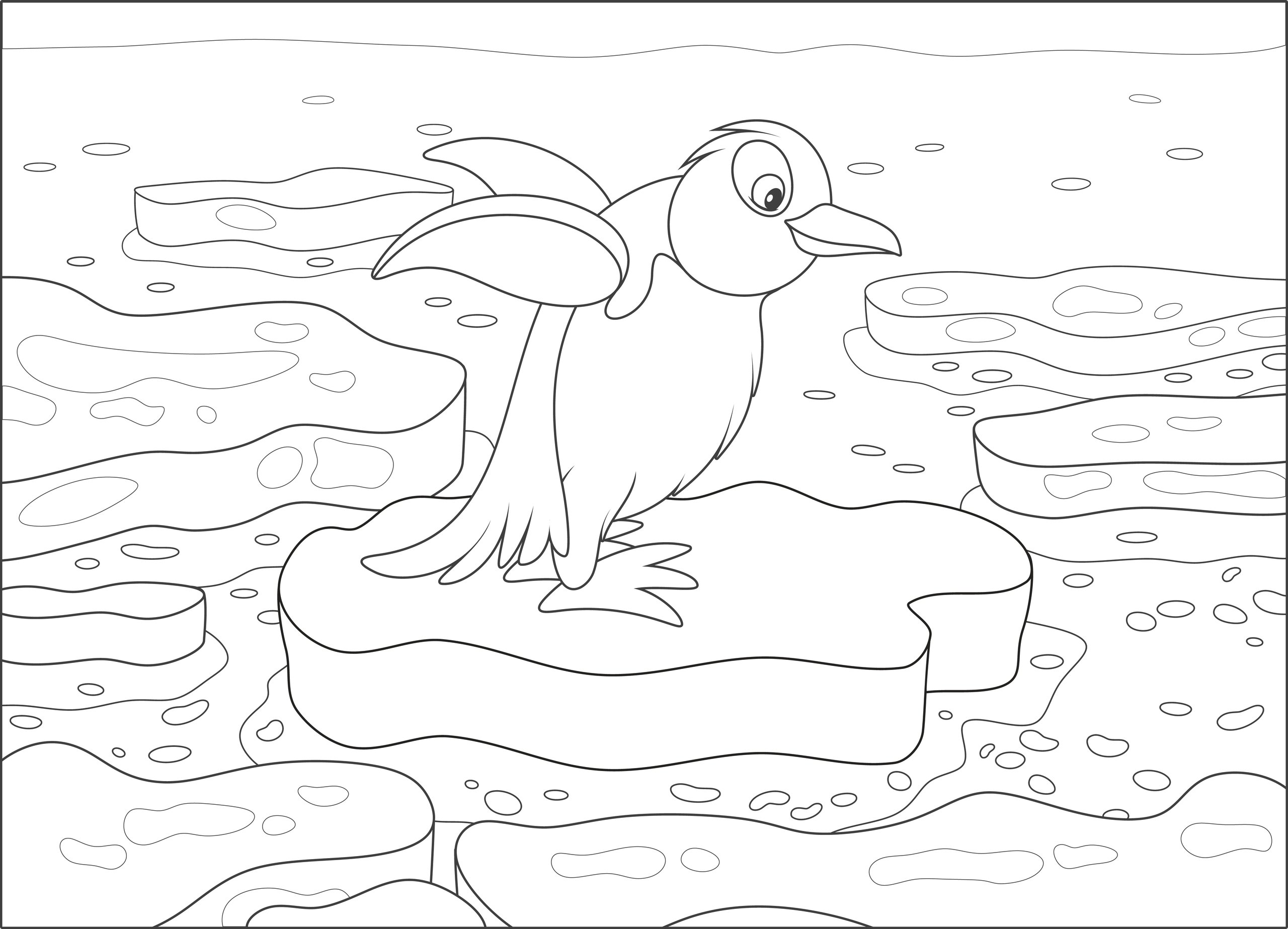 Penguin on an ice floe for kids #3