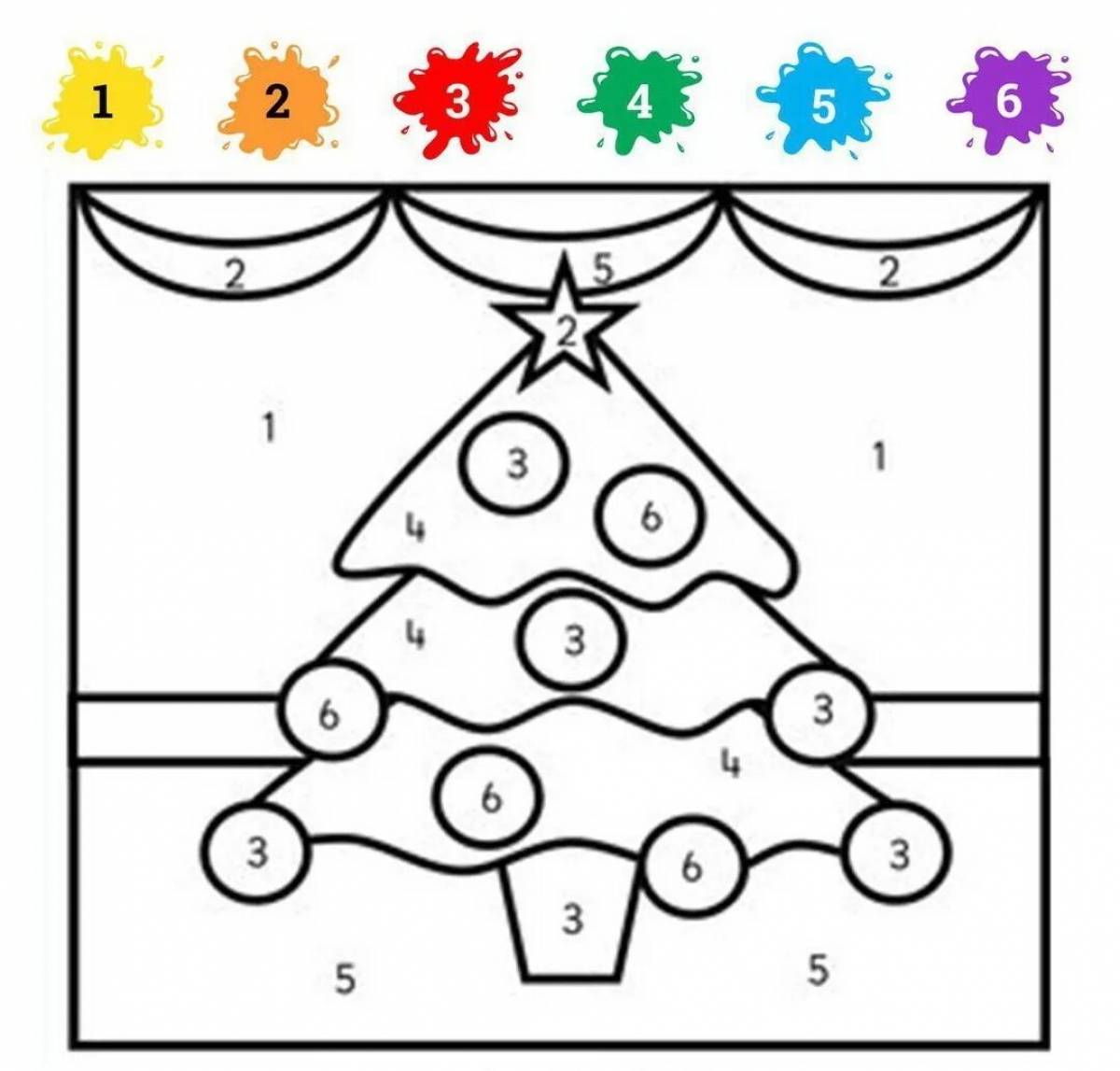 Adorable Christmas by Numbers coloring book for kids