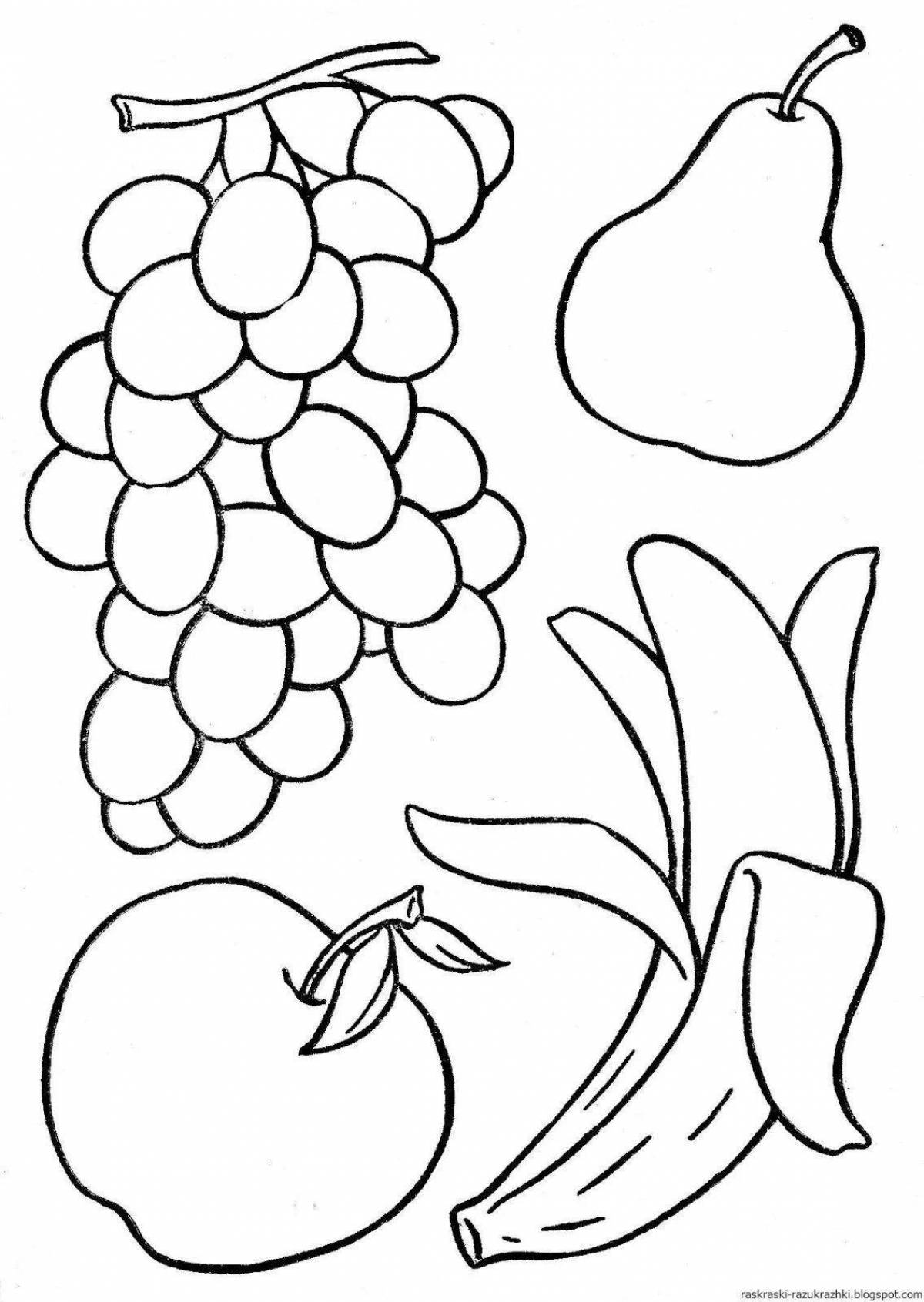 Glorious fruits and vegetables coloring pages for kids