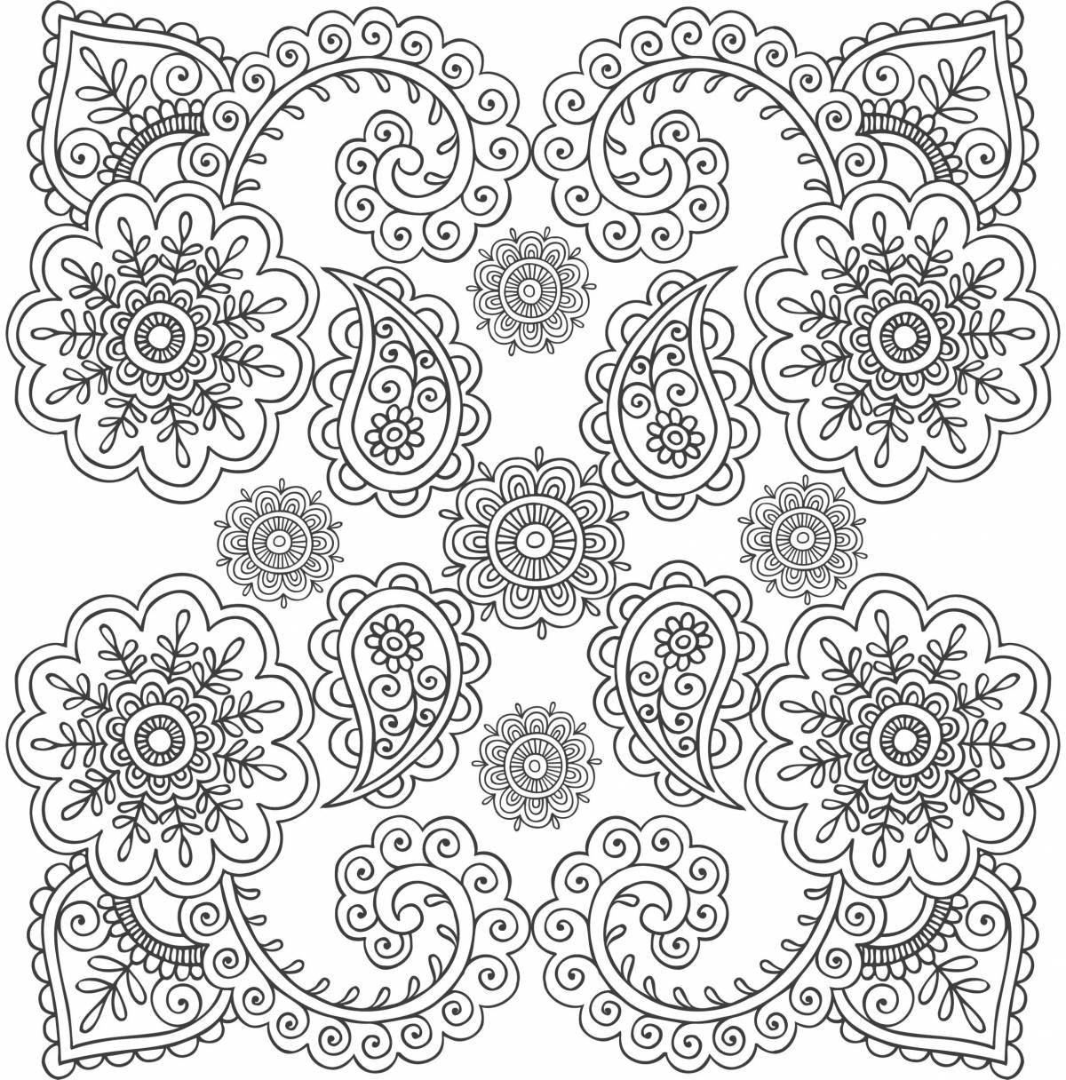 Glitter patterns and ornaments for coloring pages for children