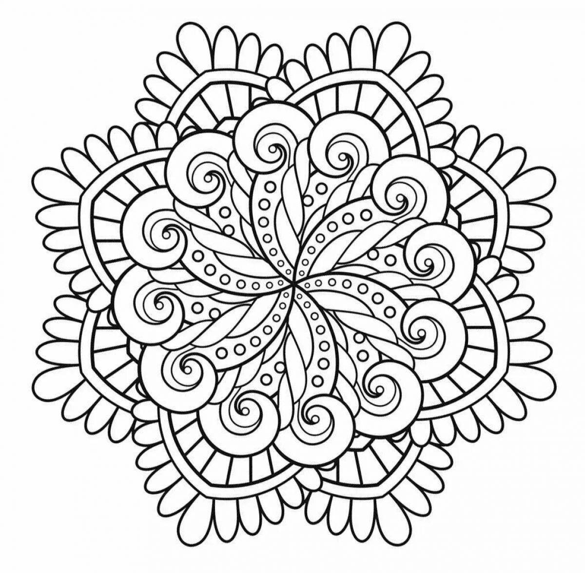 Holiday coloring pages with patterns and ornaments for children