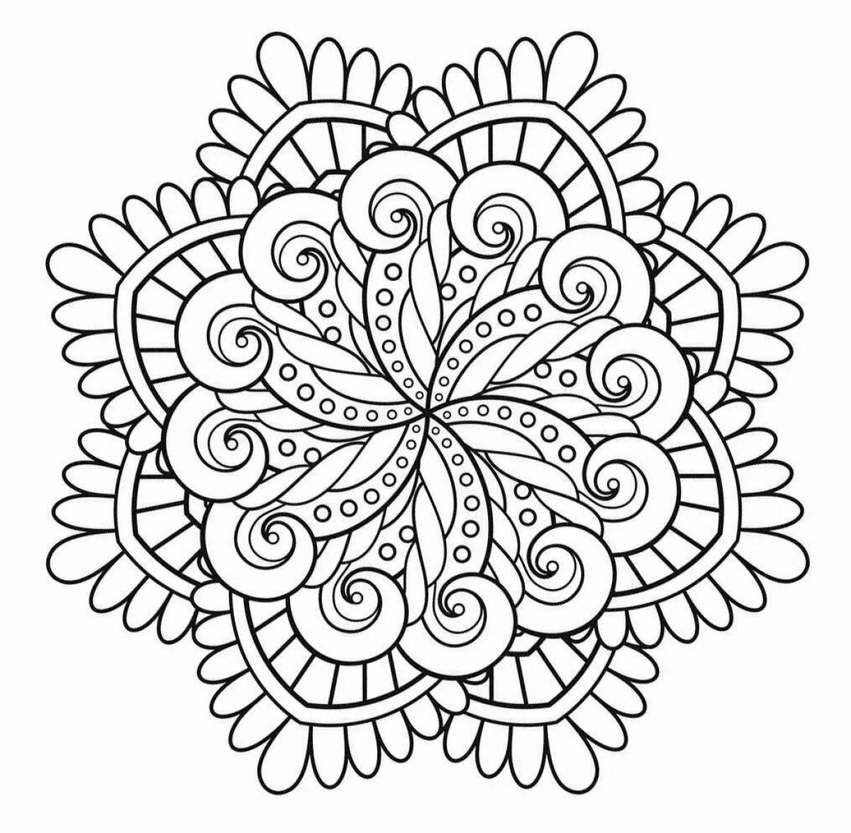 Holiday coloring pages with patterns and ornaments for children