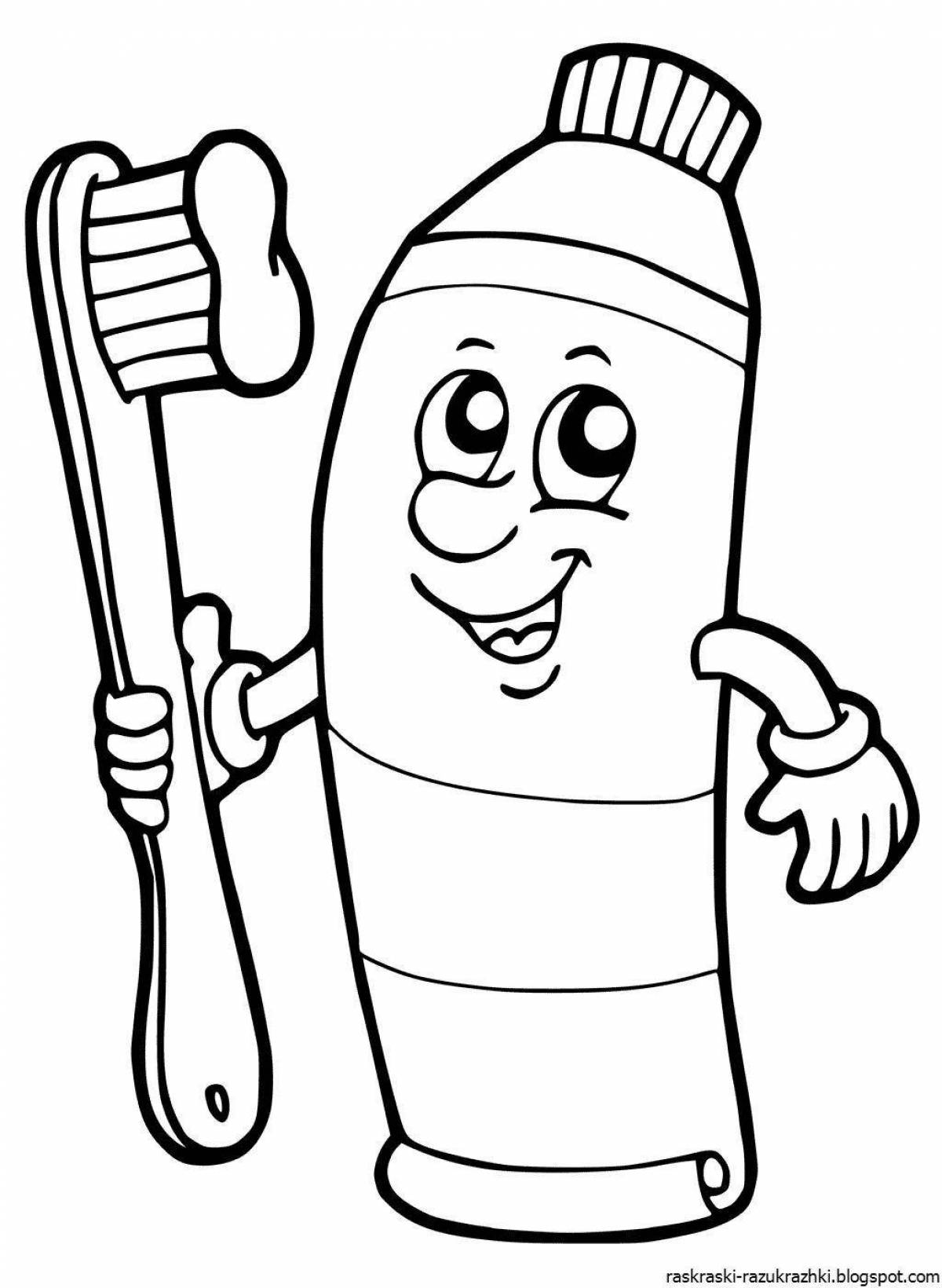 Playful hygiene coloring page