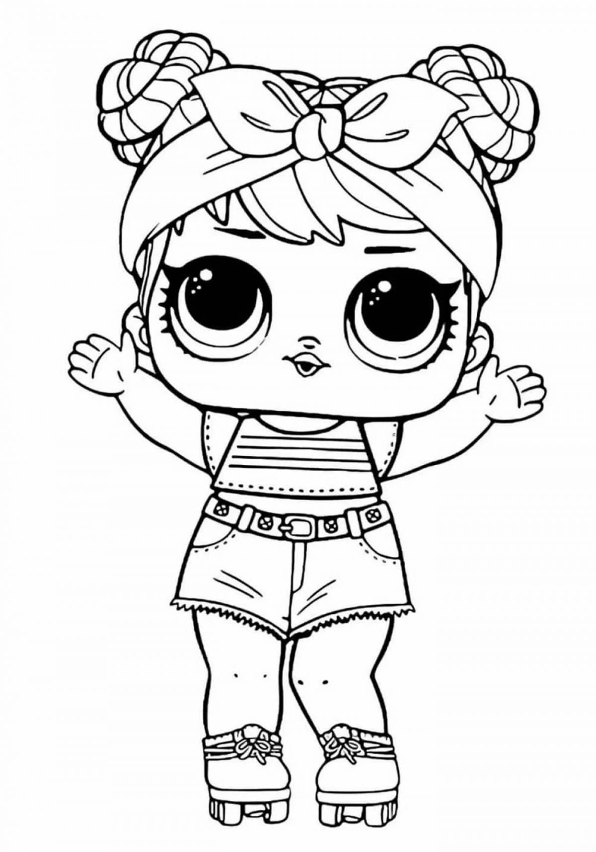 Pretty coloring page lol doll for kids