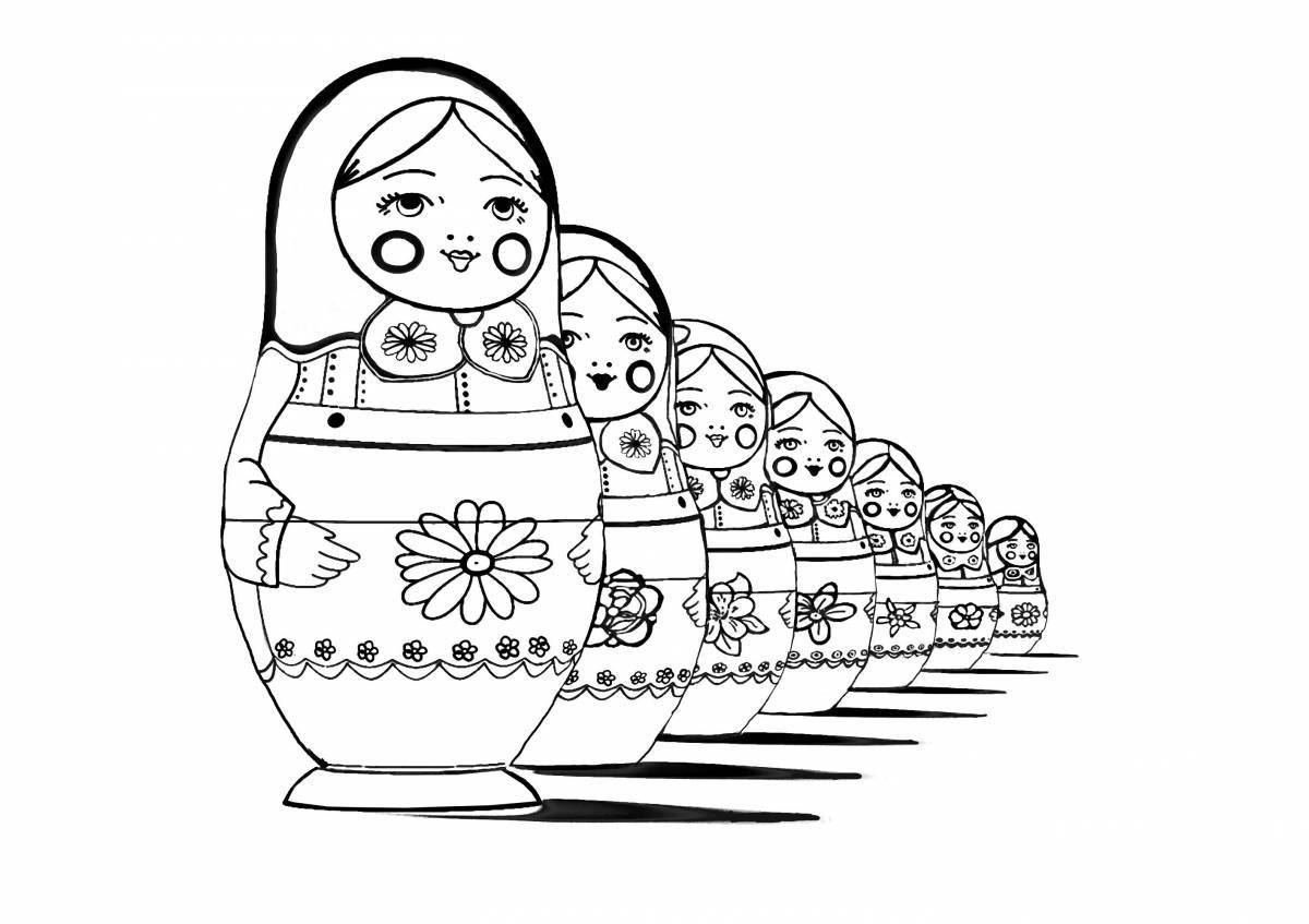 Fun coloring matryoshka for the little ones
