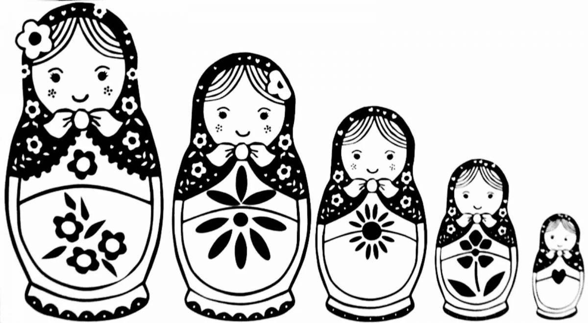 Delightful matryoshka coloring book for the little ones
