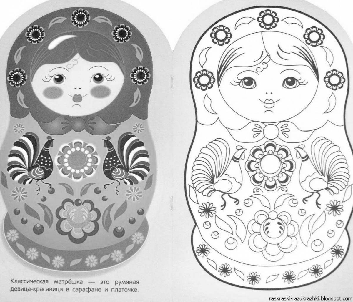 Living matryoshka coloring book for babies