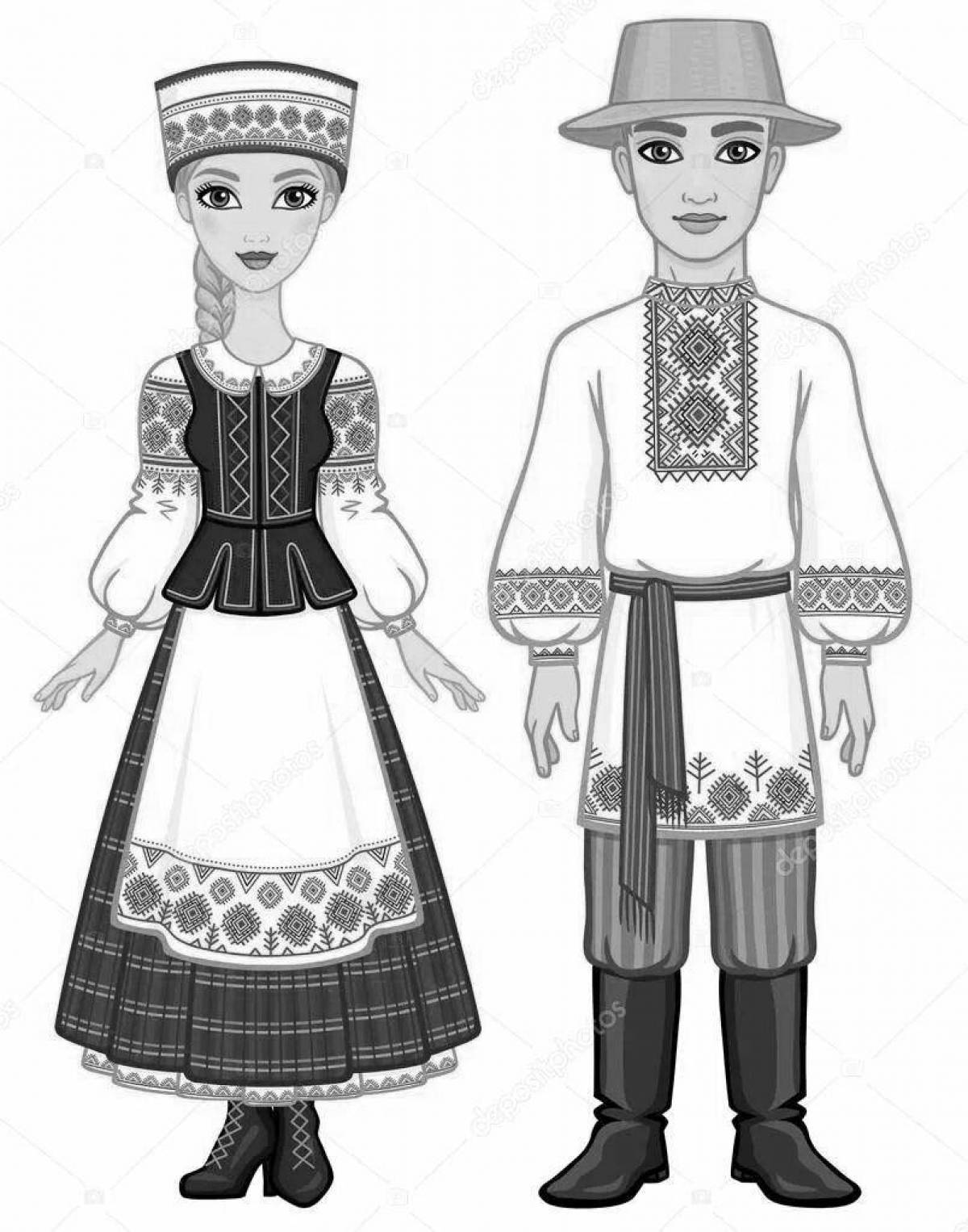 Bright Belarusian national costume for children