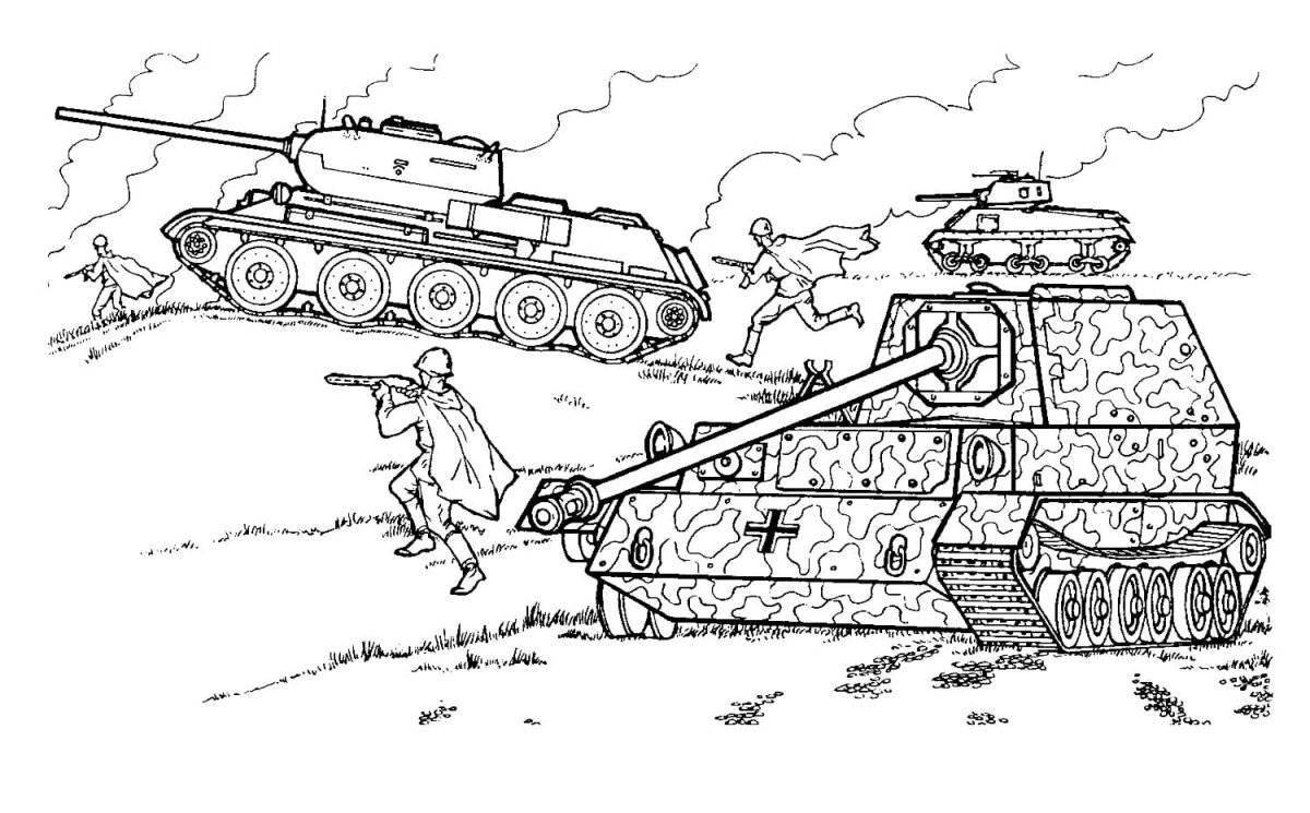 A fascinating tank coloring book for 4-5 year olds