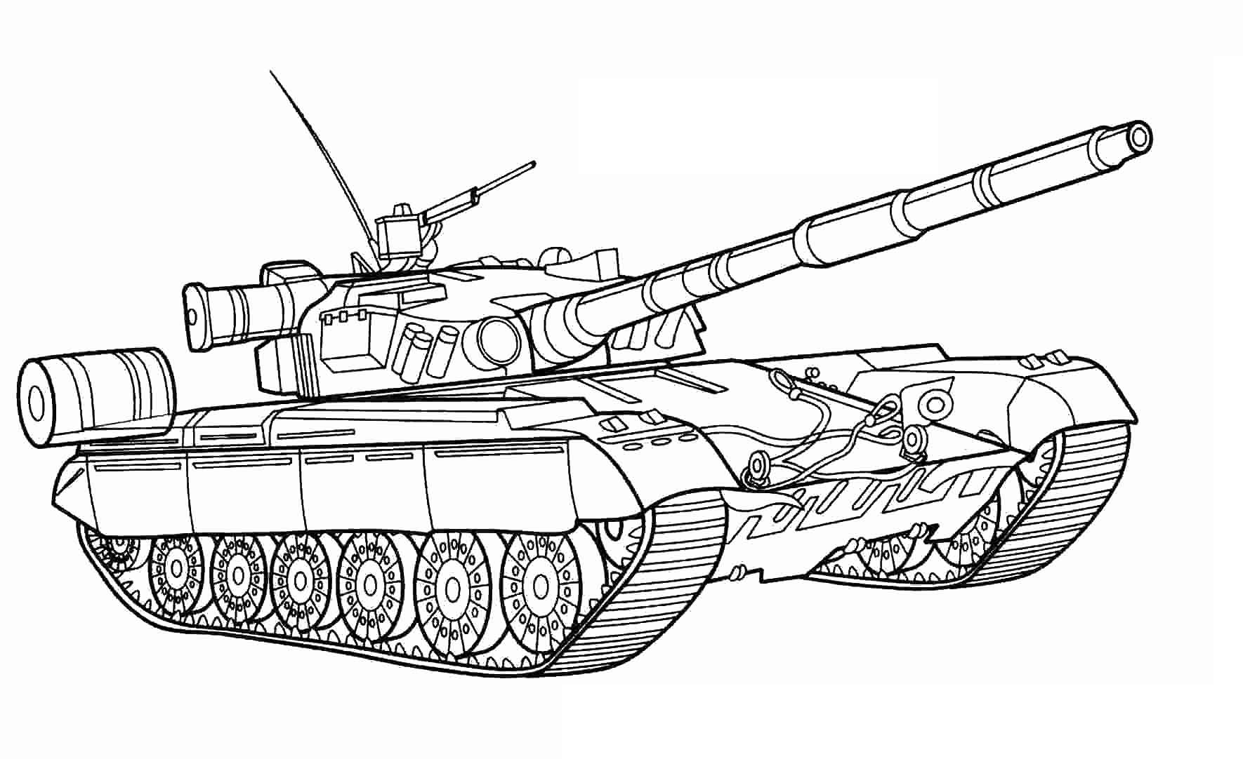 Привлекательная раскраска танков для детей 4-5 лет