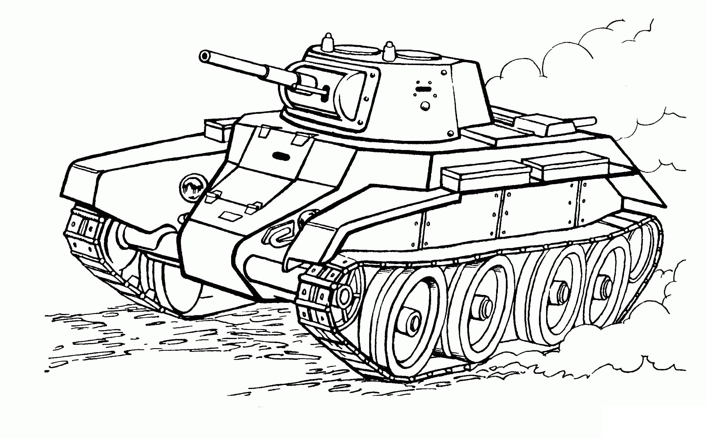 Creative coloring of tanks for children 4-5 years old