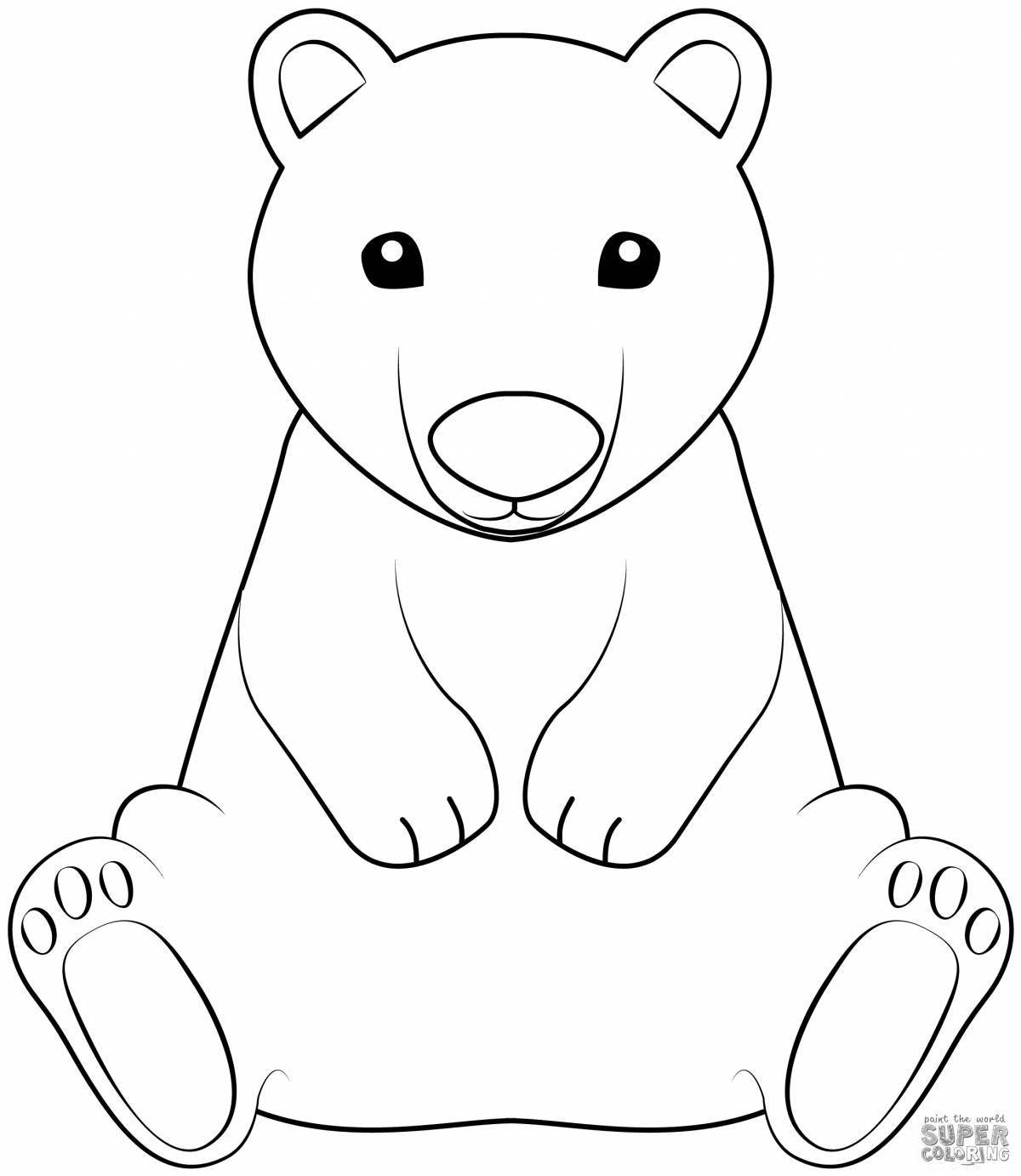 Красочный медвежонок-раскраска для детей 4-5 лет