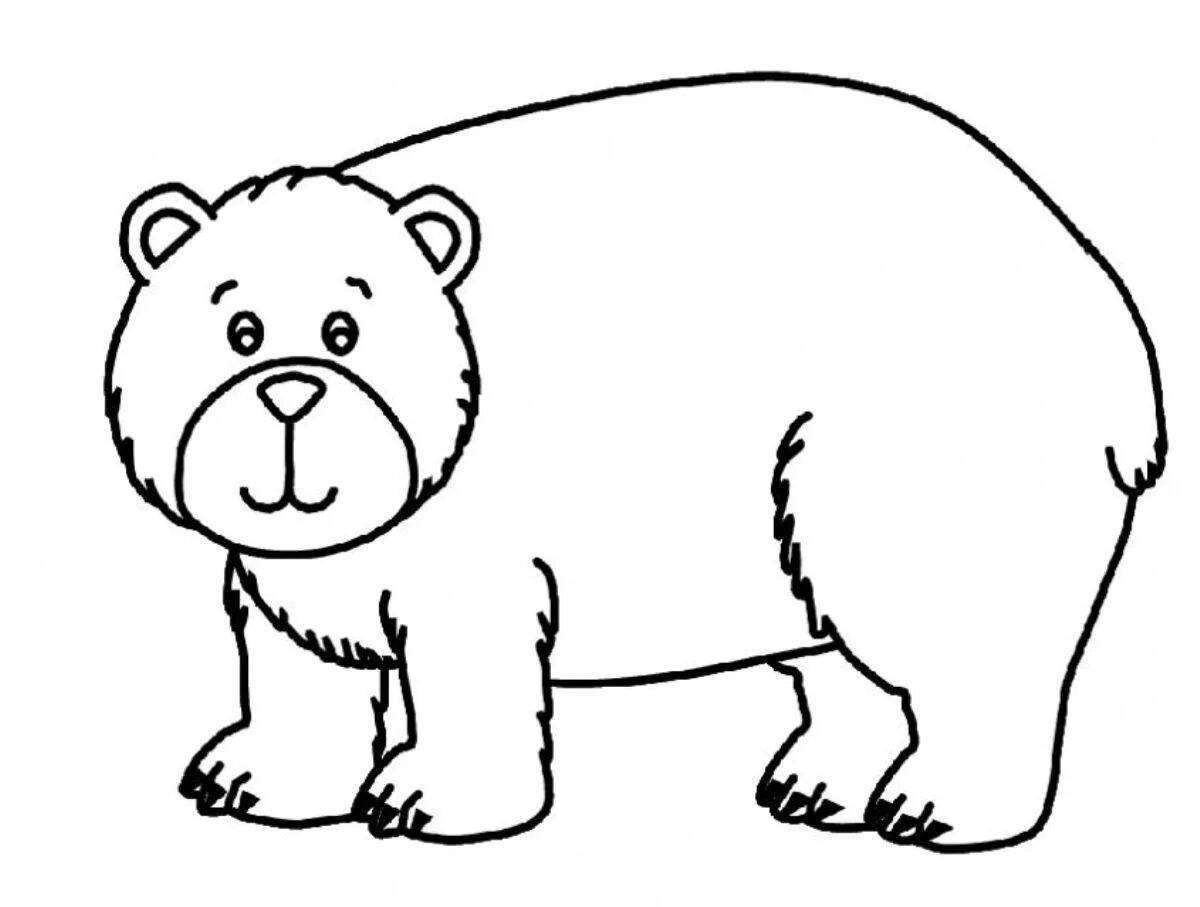 Забавный медвежонок-раскраска для детей 4-5 лет