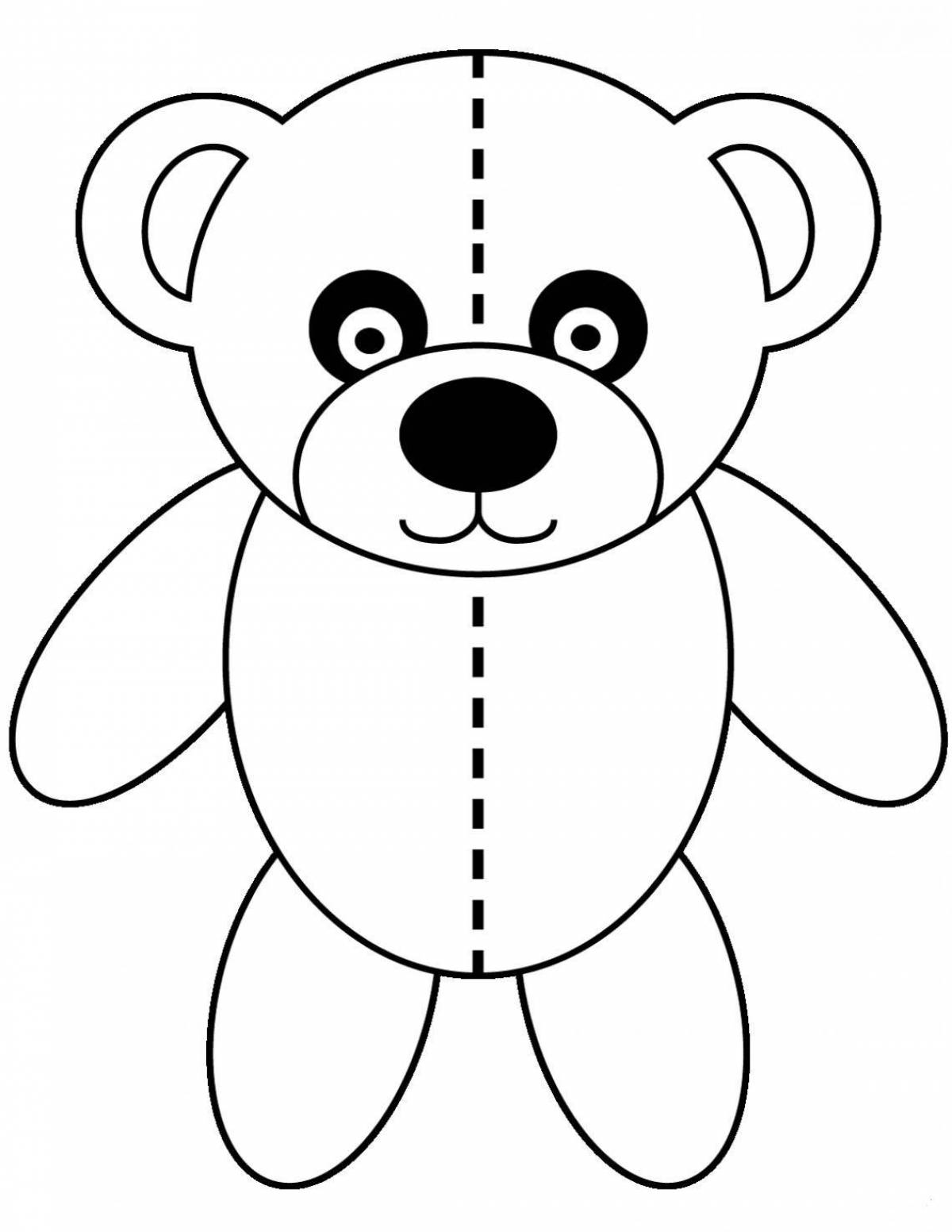 Раскраска «медвежонок с разноцветными пятнами» для детей 4–5 лет