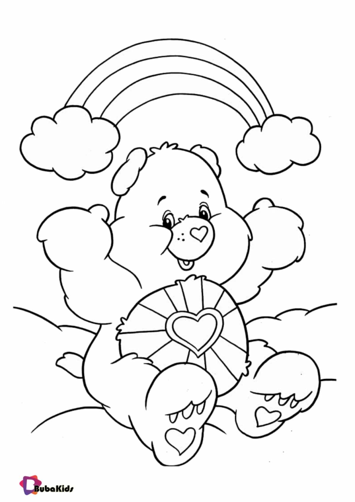 Раскраска «медвежонок в цвете» для детей 4–5 лет