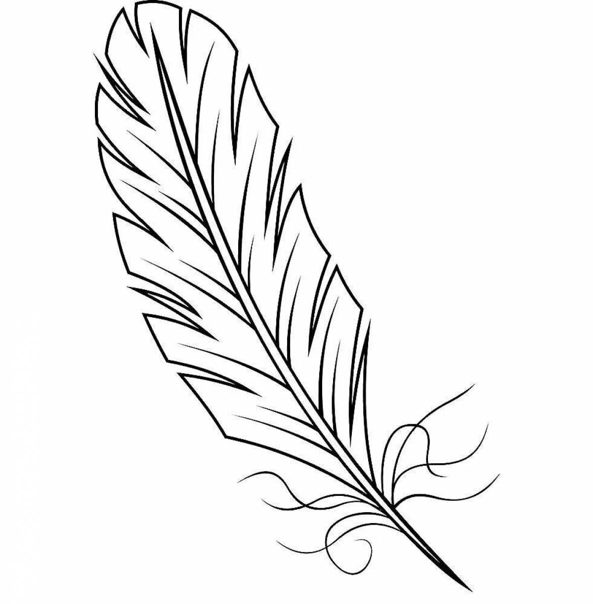 Playful firebird feather coloring page for kids