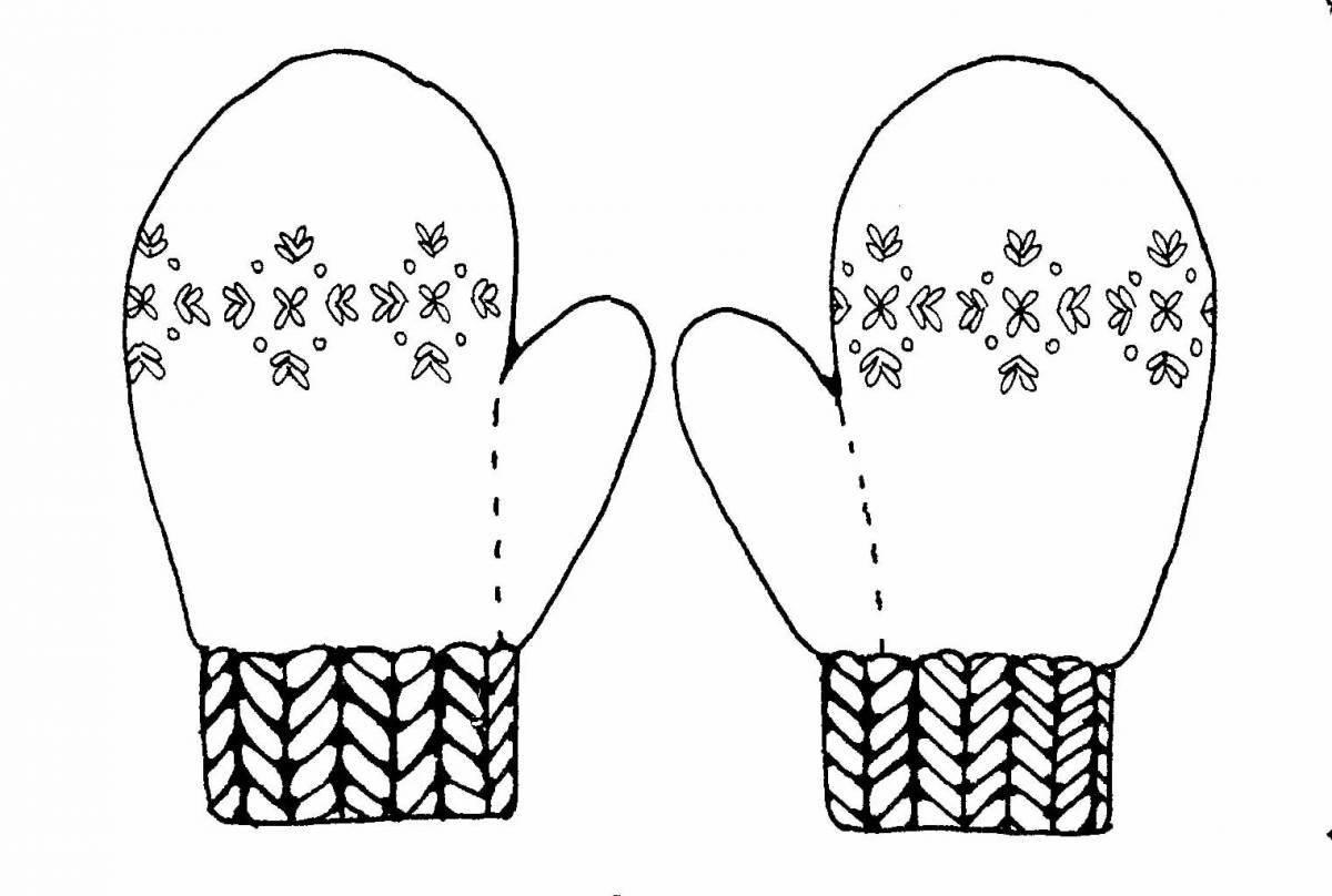 Colorful mitten coloring book for kids