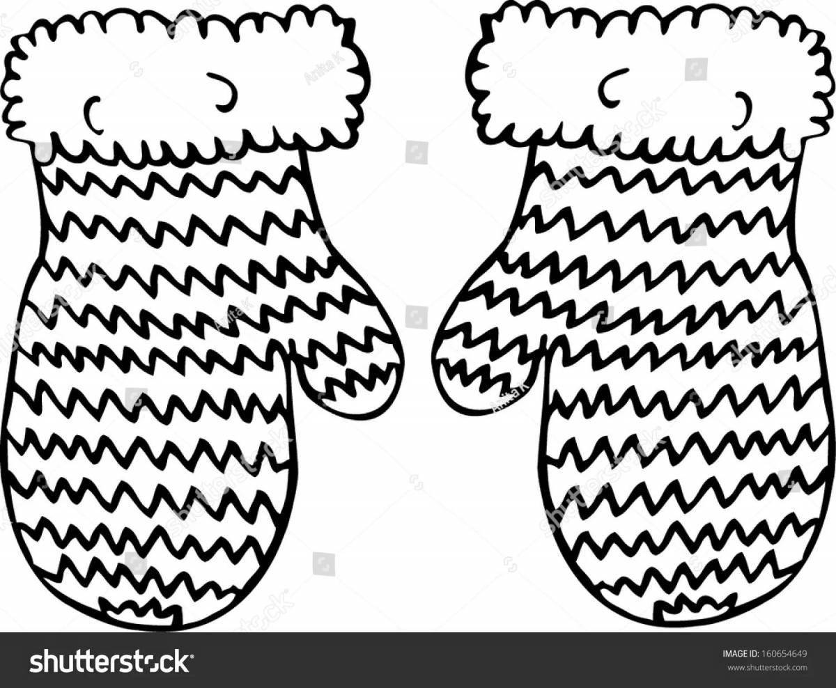 Fun mitten coloring for kids