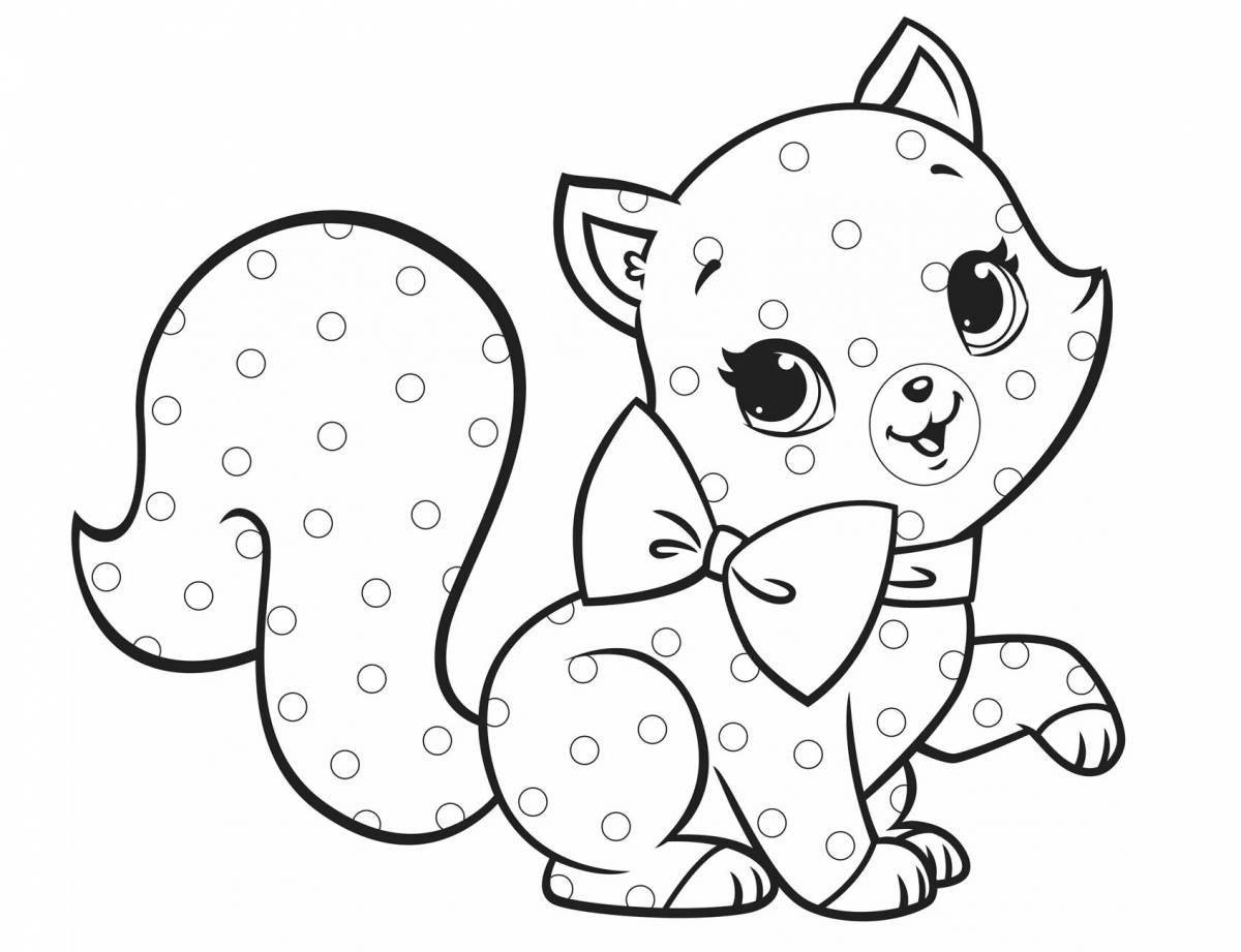 Naughty cat and dog coloring pages for kids