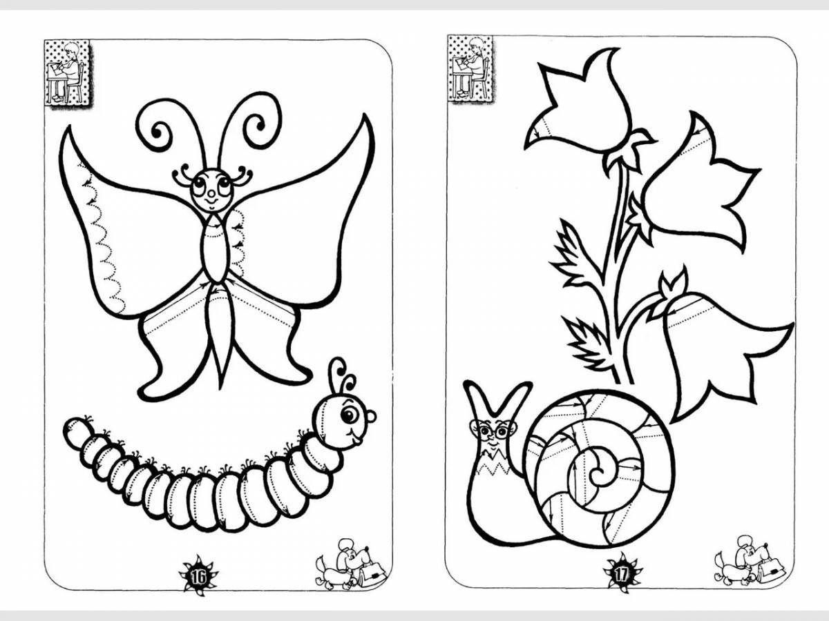 Funny coloring doppelgänger for children 3-4 years old