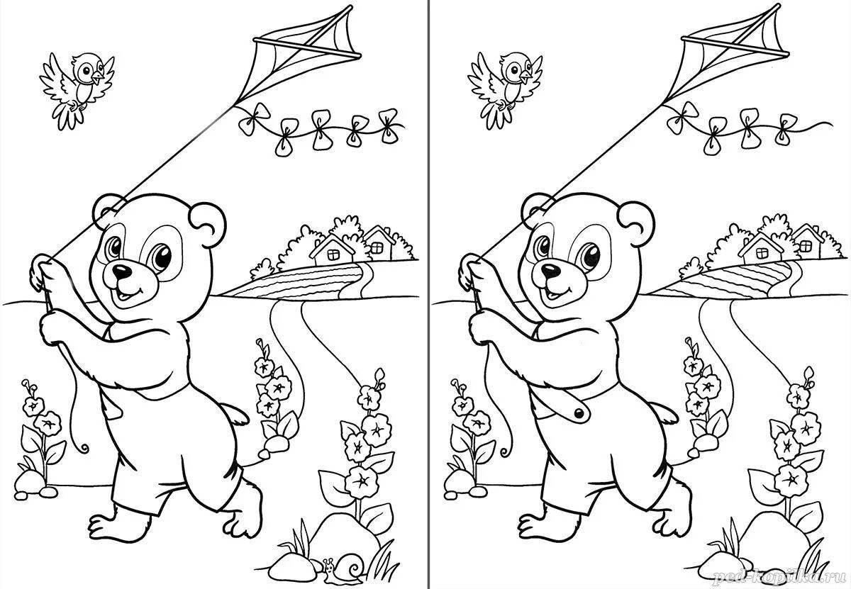 Coloring book doppelgänger for children 3-4 years old