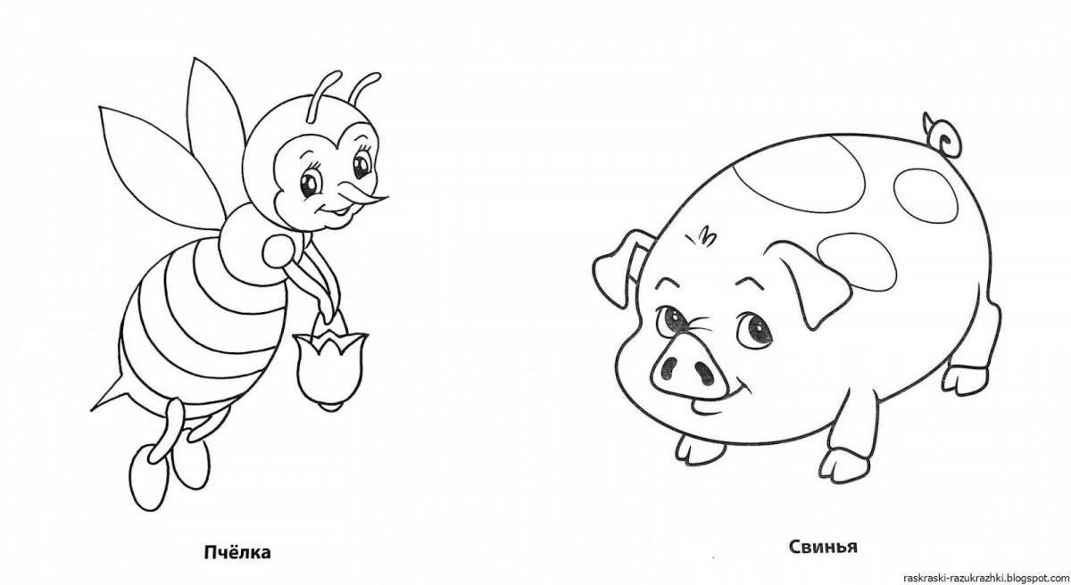 Color-frenzy coloring page double для детей 3-4 лет